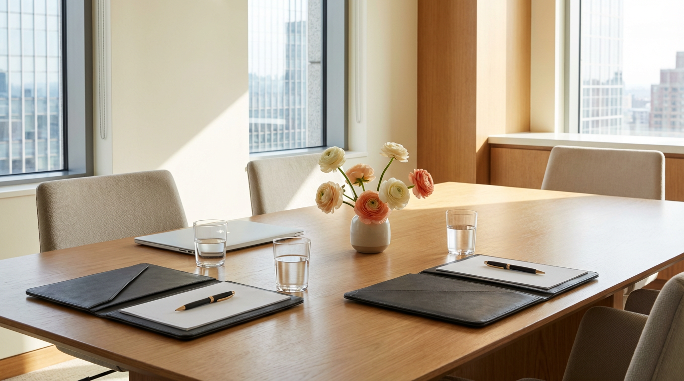 conference desk ready for a consultation for senior transitions