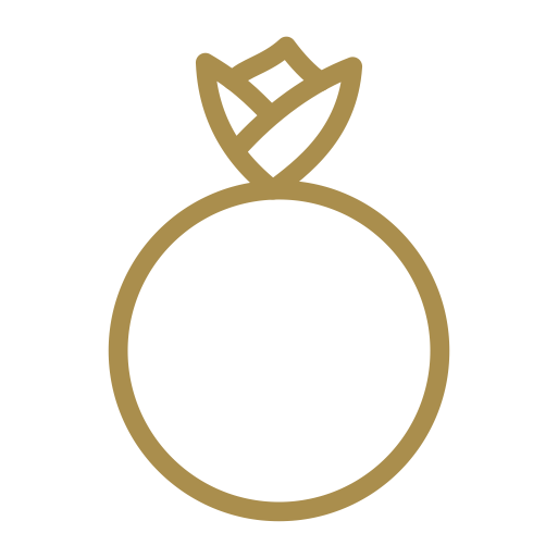 A simple gold outline of a handbag with a geometric design on the top flap against a black background.