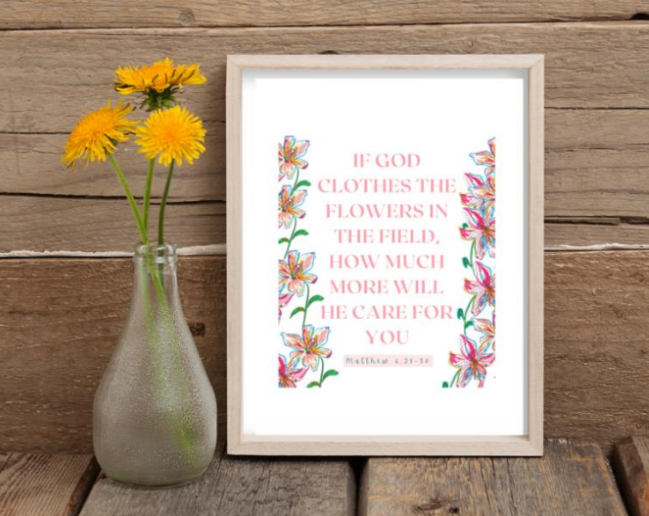 If God Clothes the Wildflowers Art Print