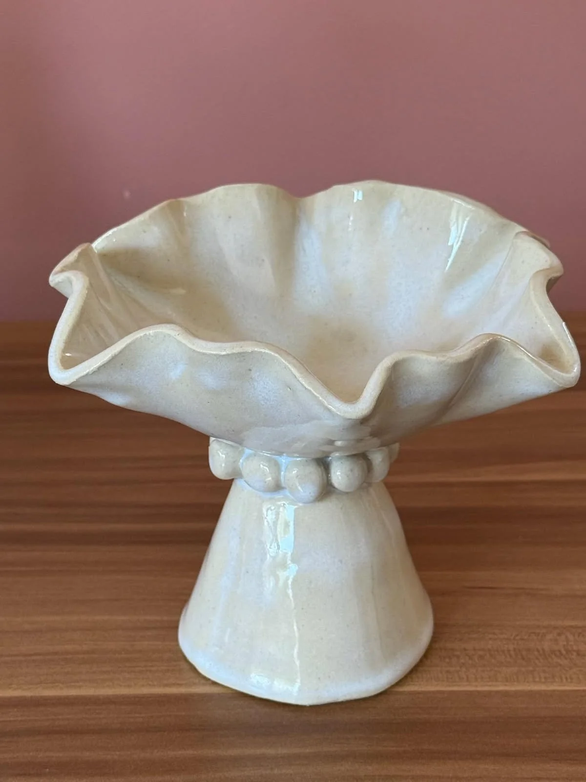 One of a Kind, Precious Pearl Table Holy Water Font or Family Rosary Holder