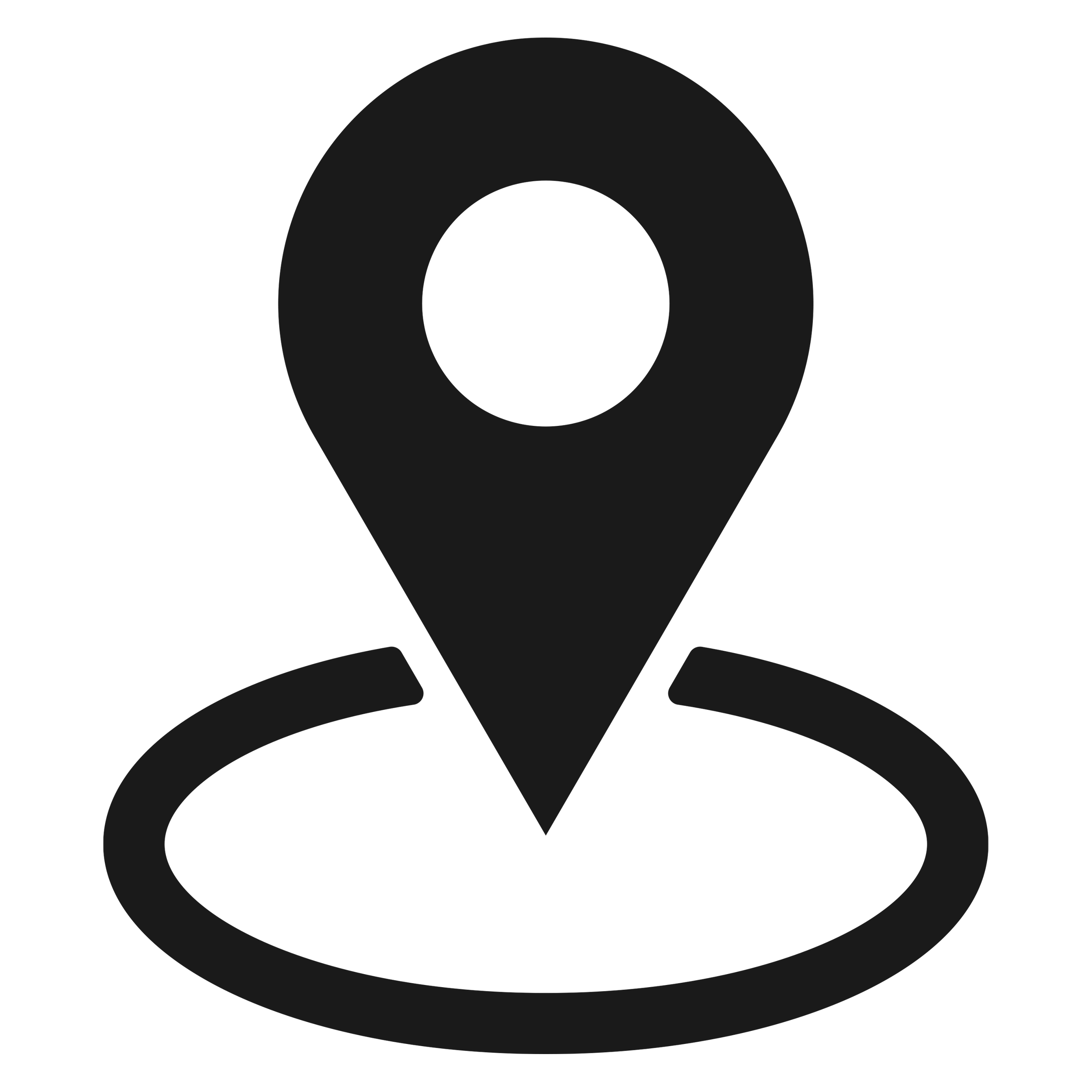 A black background with a gray location pin icon in the center.