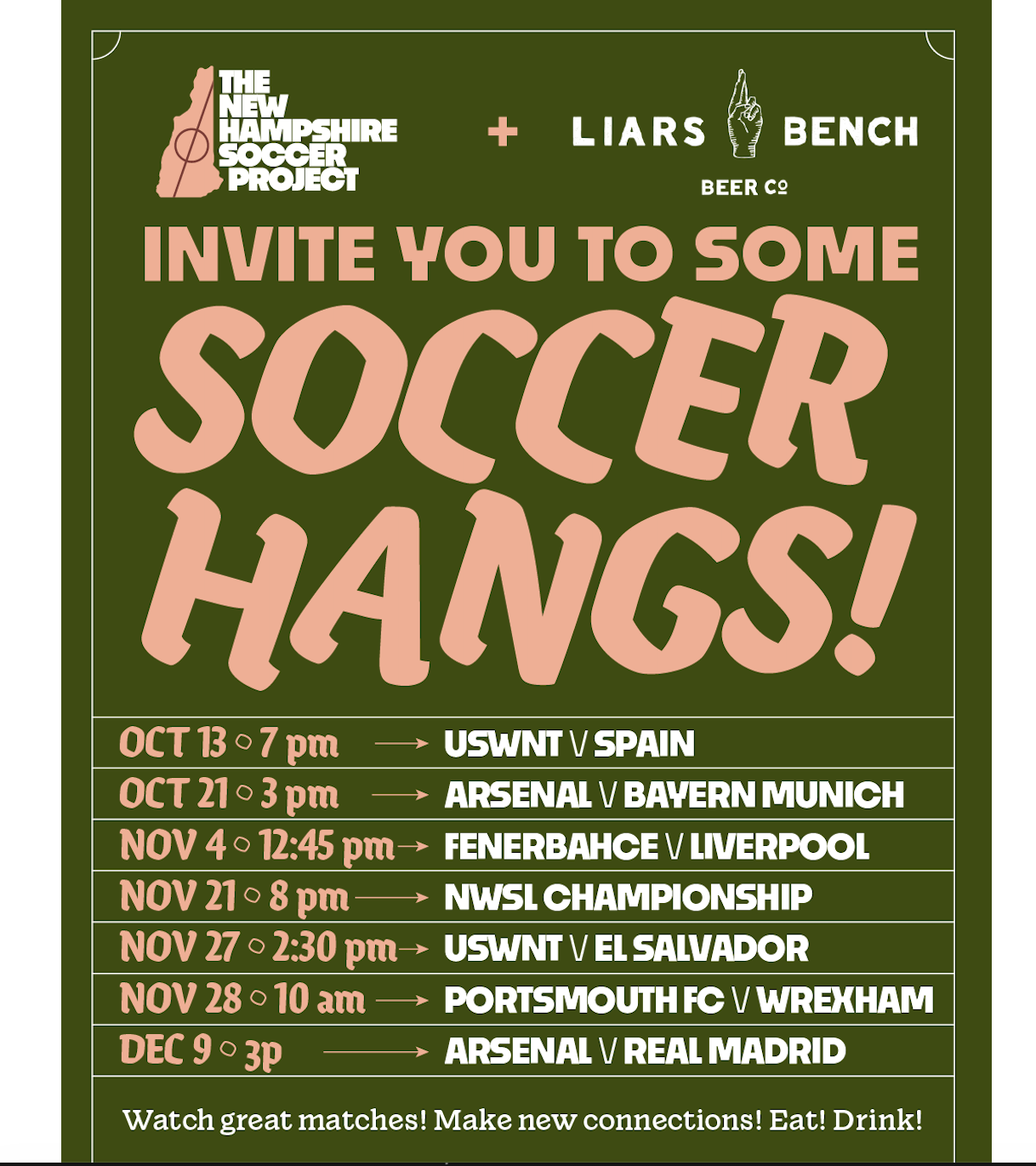 SOCCER HANGS at Liars Bench Beer Co.