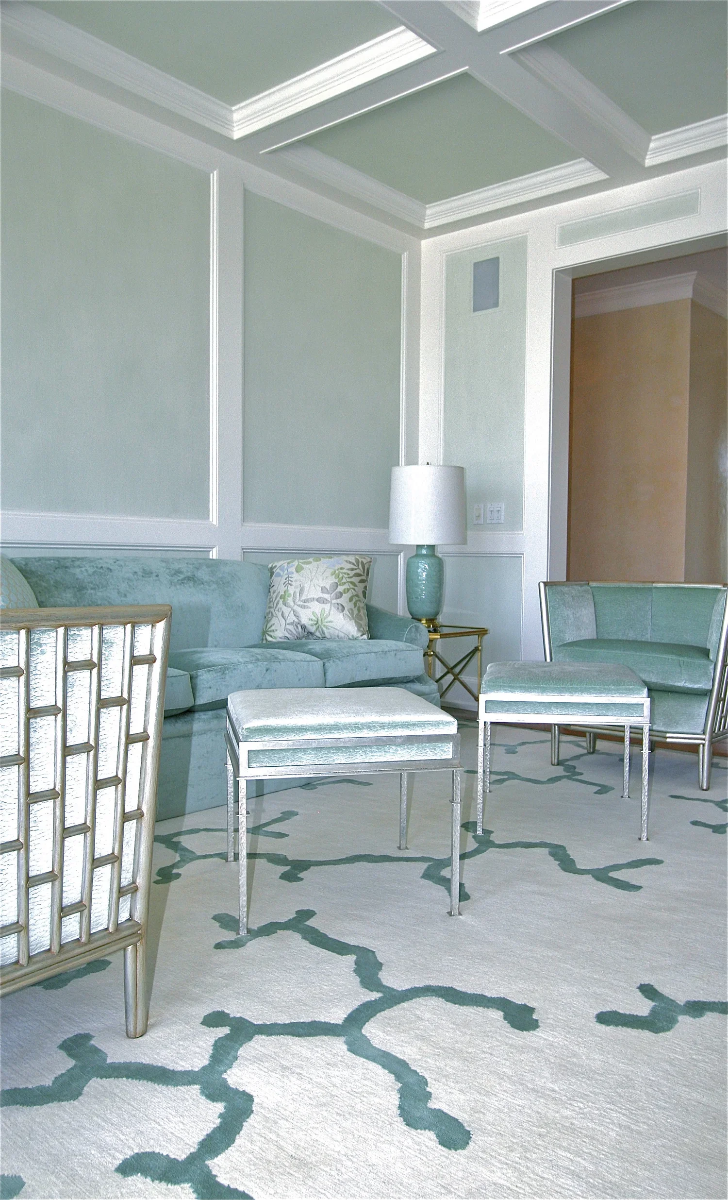 Mcguire chairs and custom metal benches