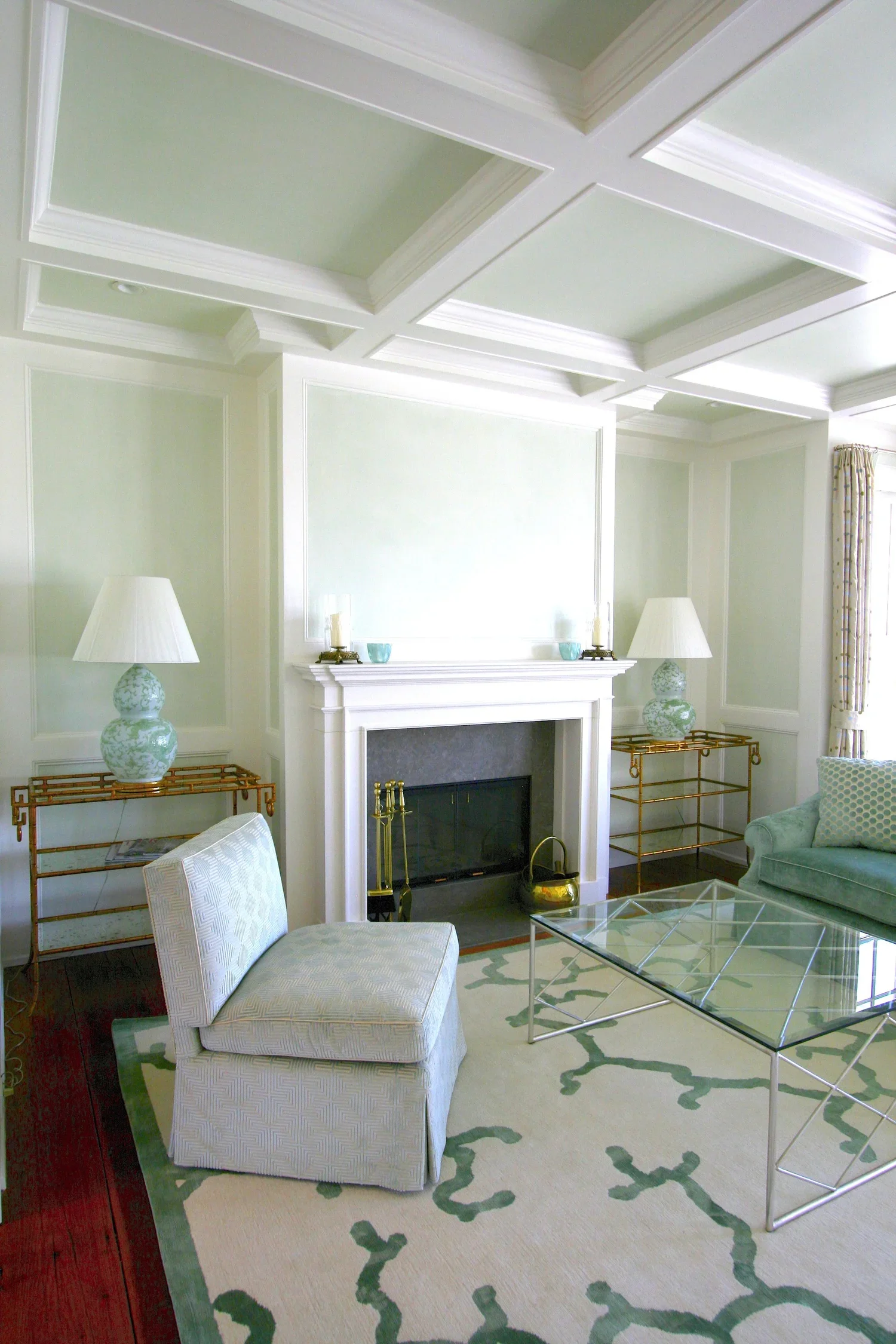 Living Room - 
Custom Coral Branch wool and silk rug