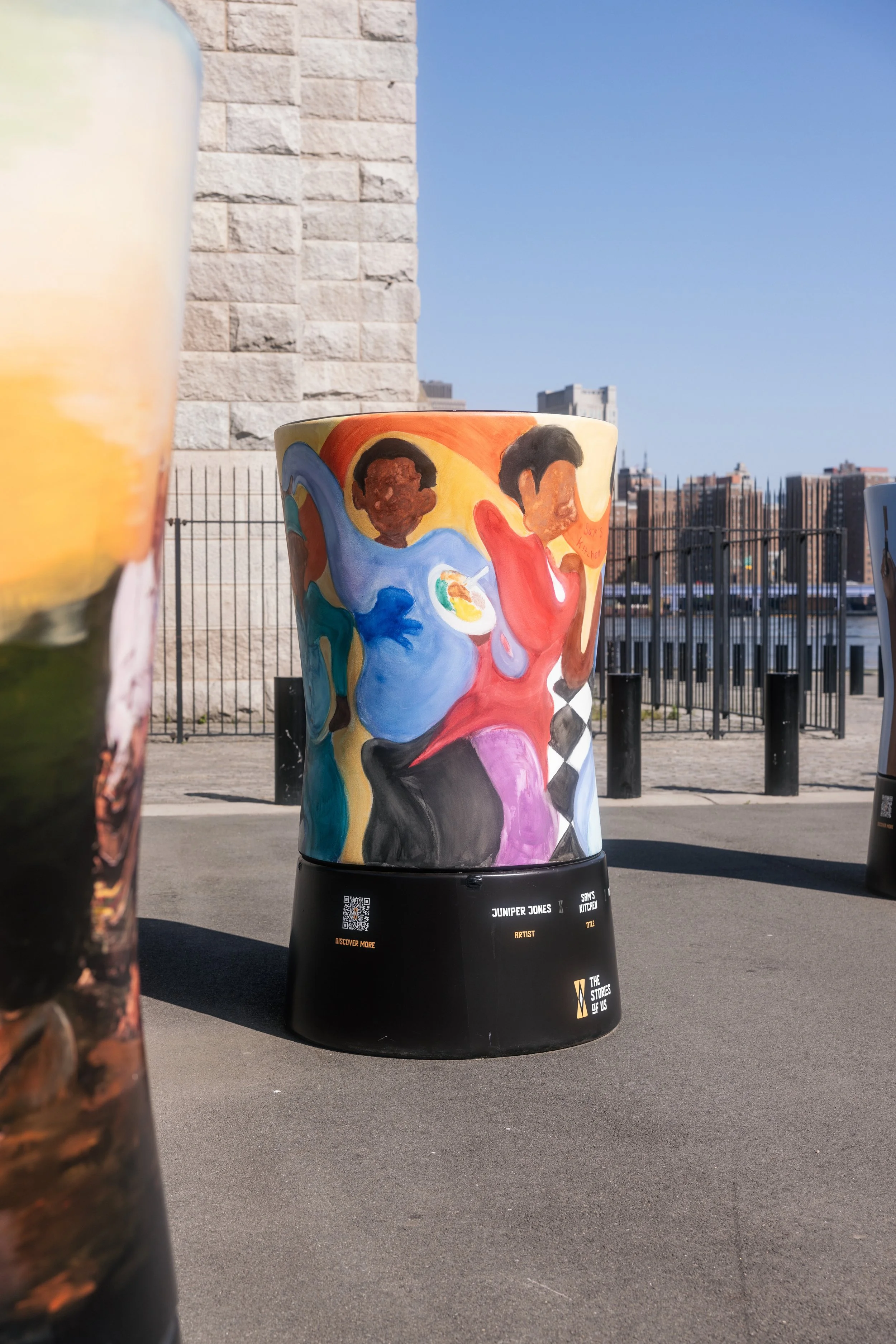 An image of Sam's Kitchen from the Stories of Us Sculpture Project at Brooklyn Bridge Park in New York City.
