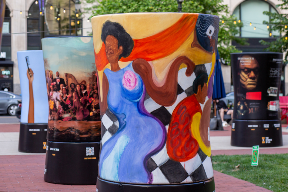 An image of Sam's Kitchen from the Stories of Us Sculpture Project at Capitol Park in Detroit.