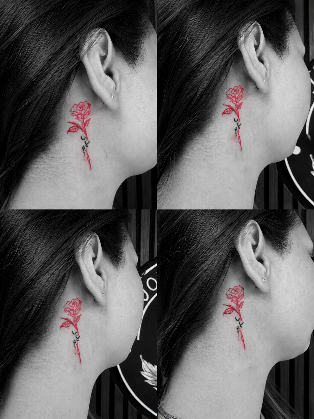   - ( 60,- ) Rating Klant: ⭐⭐⭐⭐⭐ Minimalistische fine line micro tattoo, rood
