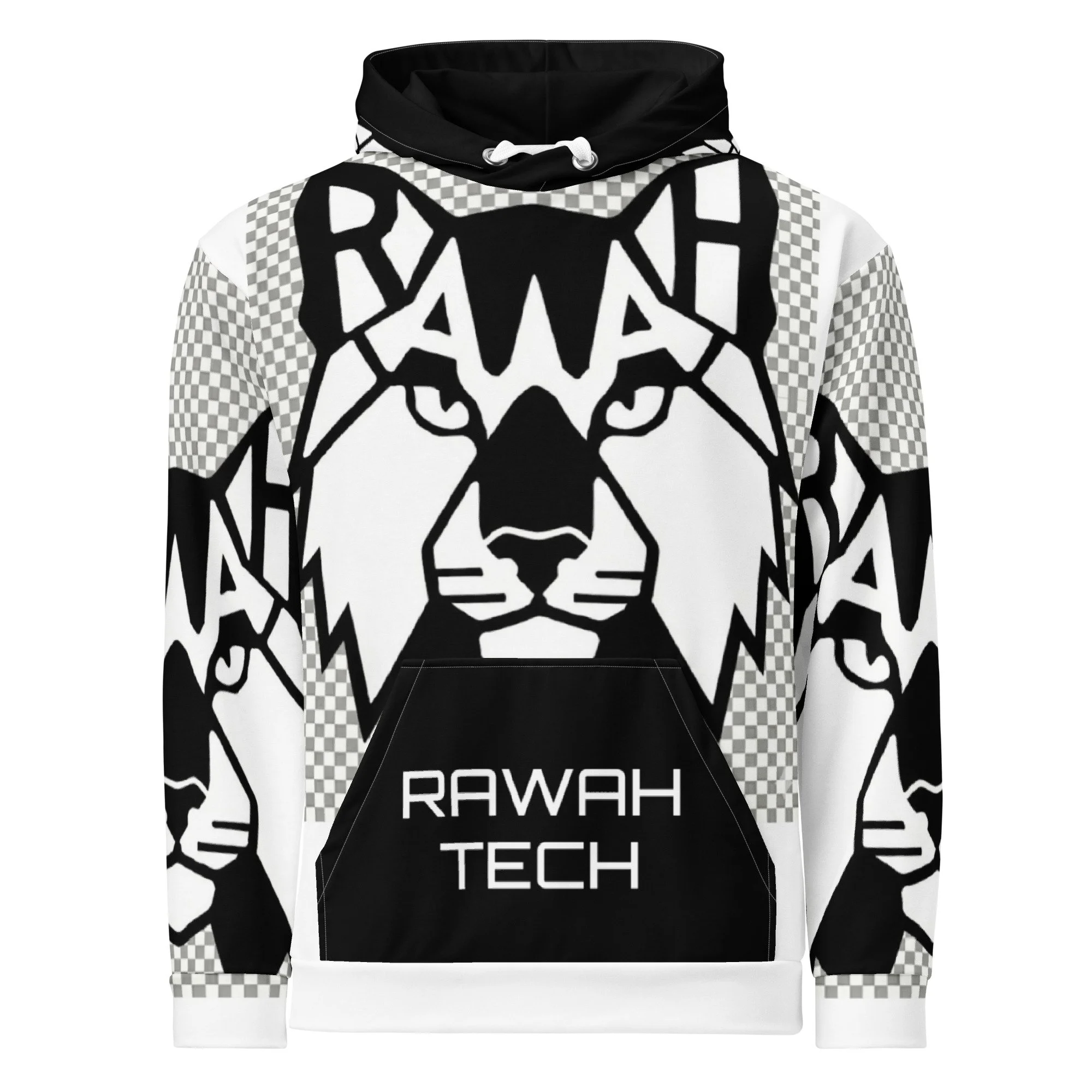 rawah tech giant logo all over hoodie