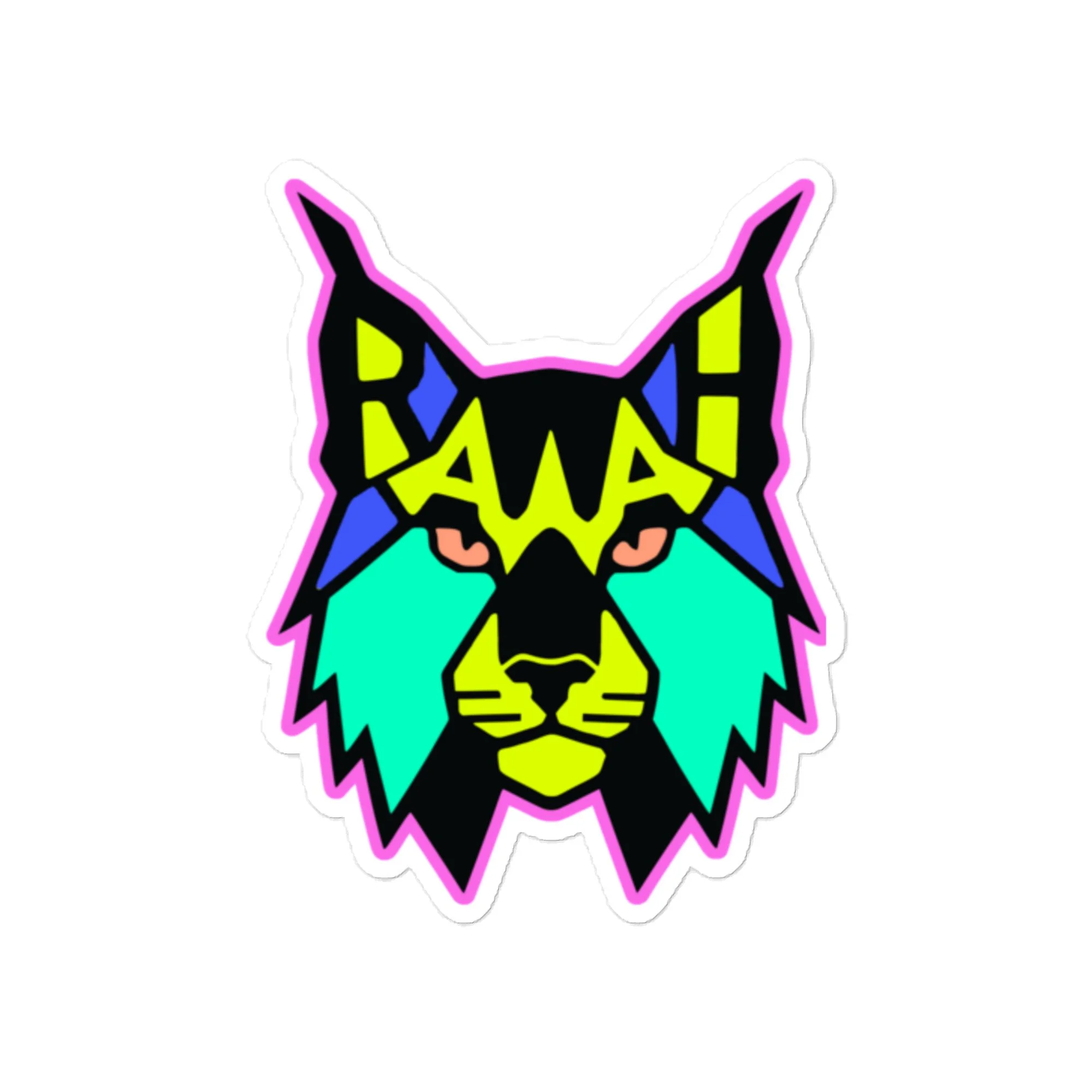 rawah neon die-cut stickers