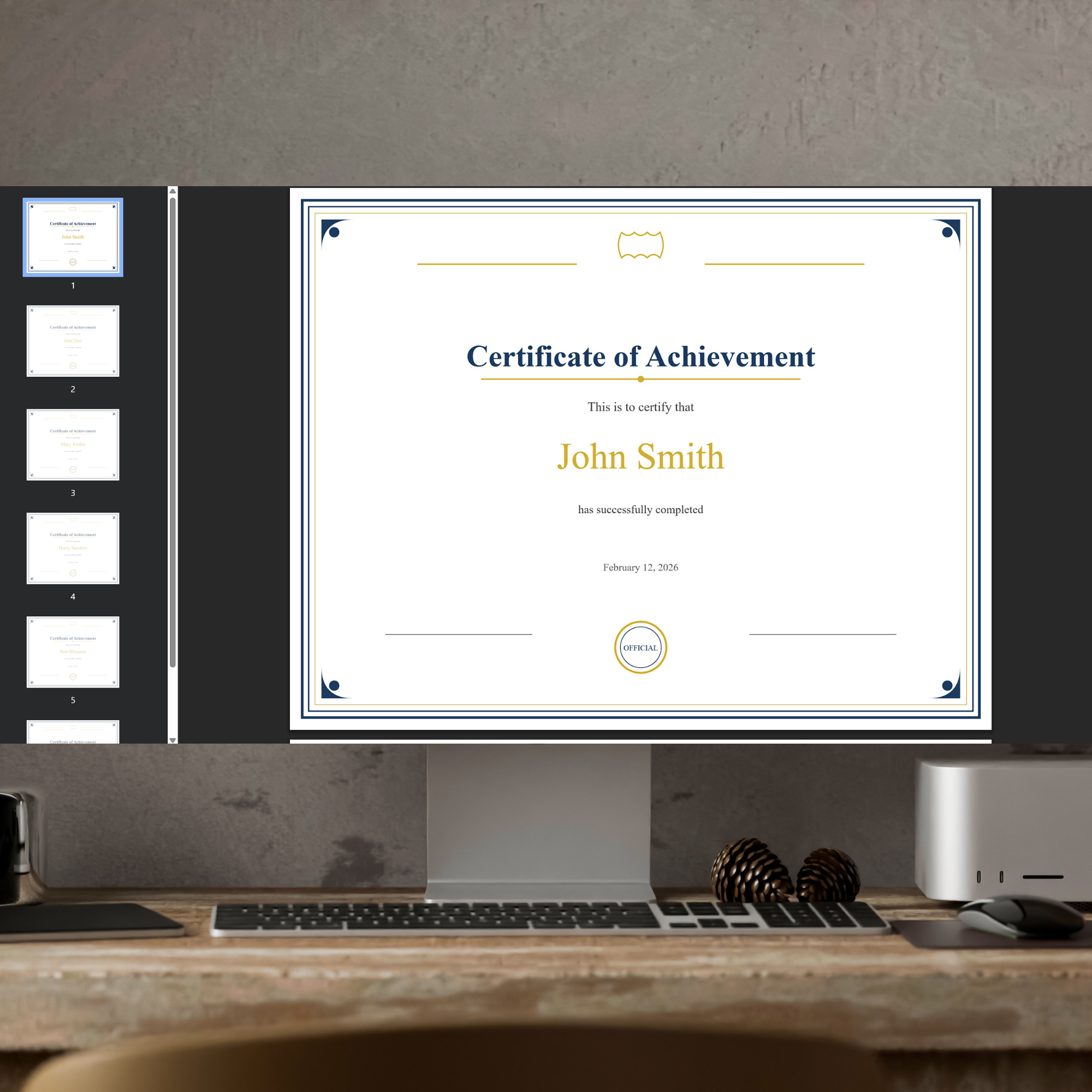 Bulk PDF export for unlimited certificates.