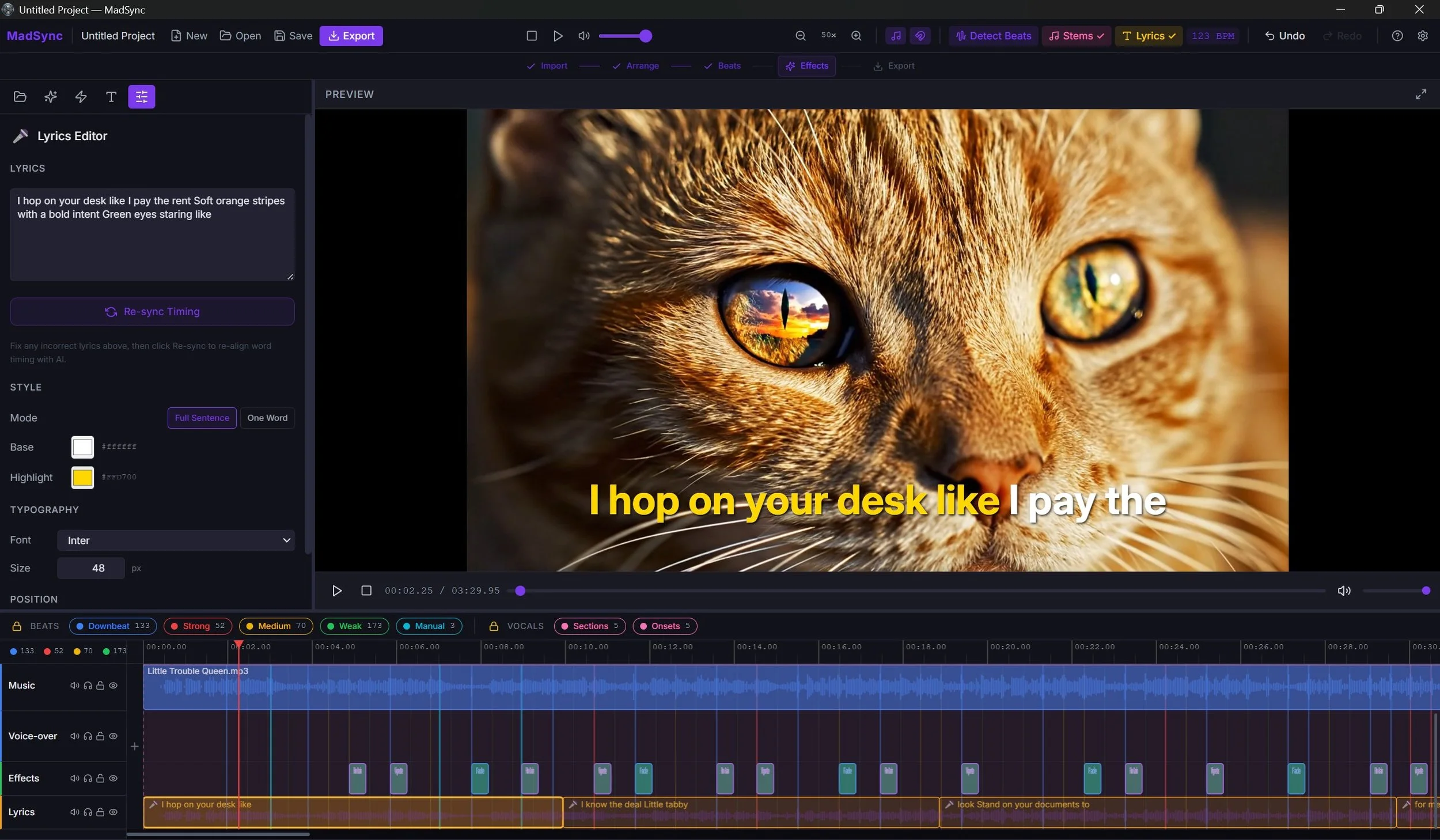 Auto-lyrics and karaoke editor on PC.