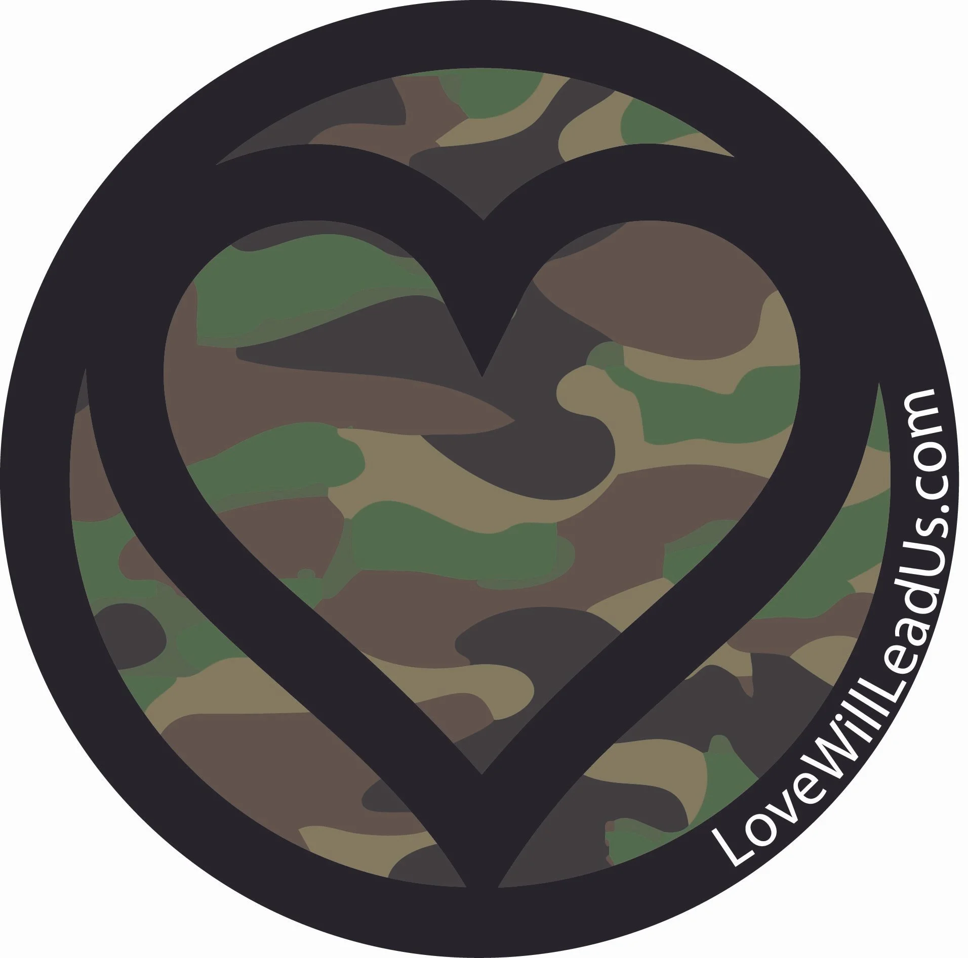 Camo Heart Sticker