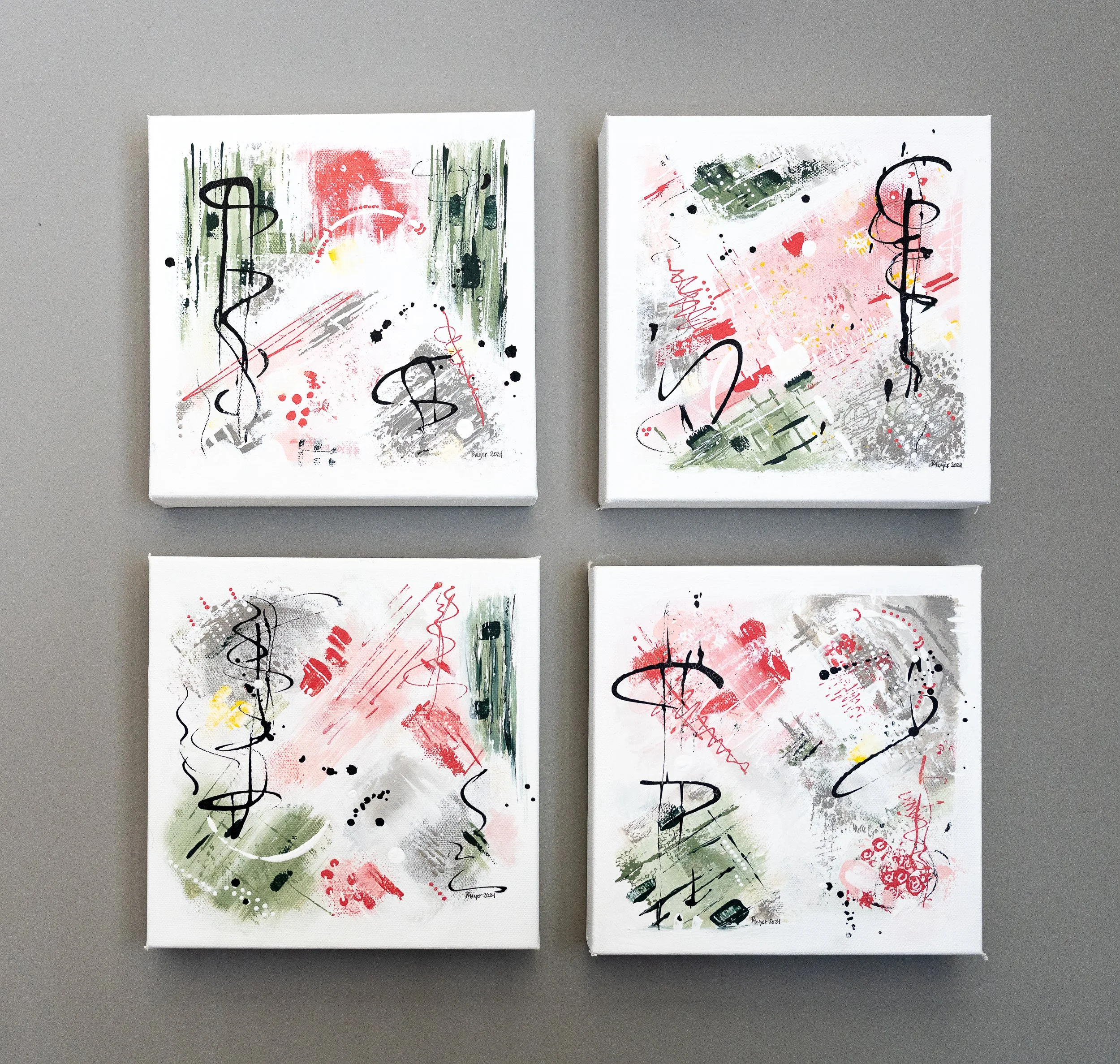 Sparks of Spring Set of 4 canvases $320 SOLD
