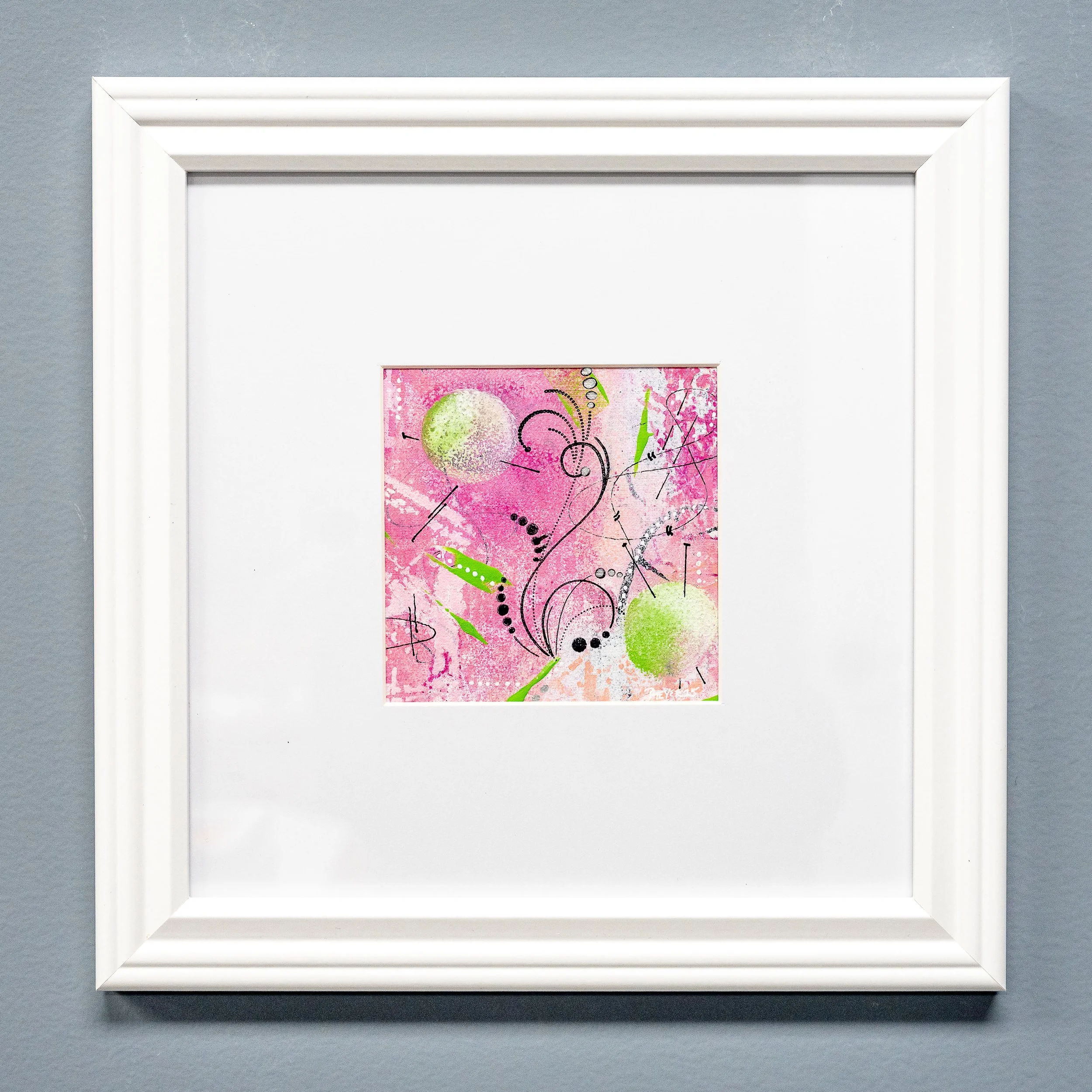 Emerald Echoes of Pink 12 x 12" $125 SOLD