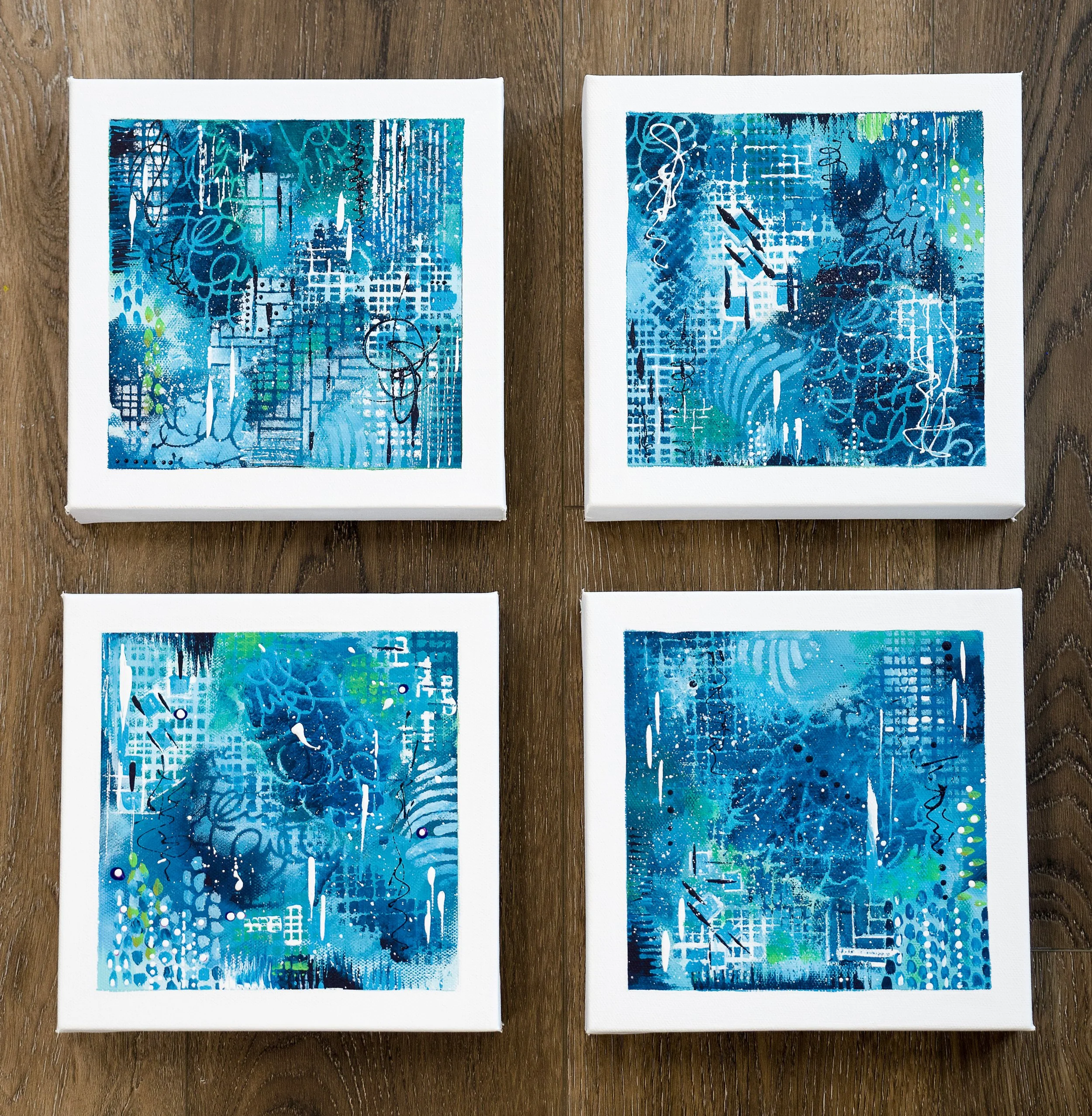 Turbulence  Set of 4 Canvases $250 SOLD