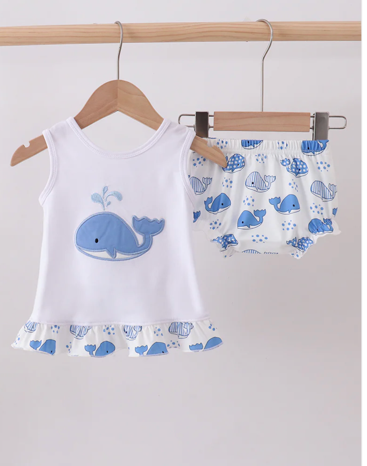 Whale Ruffle Shirt & Short Set