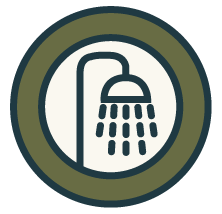 Shower head with water spray