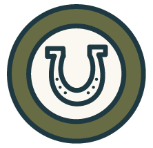 Indianapolis Colts logo with a white horseshoe in a blue circle