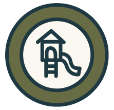 Child's playground slide and structure icon