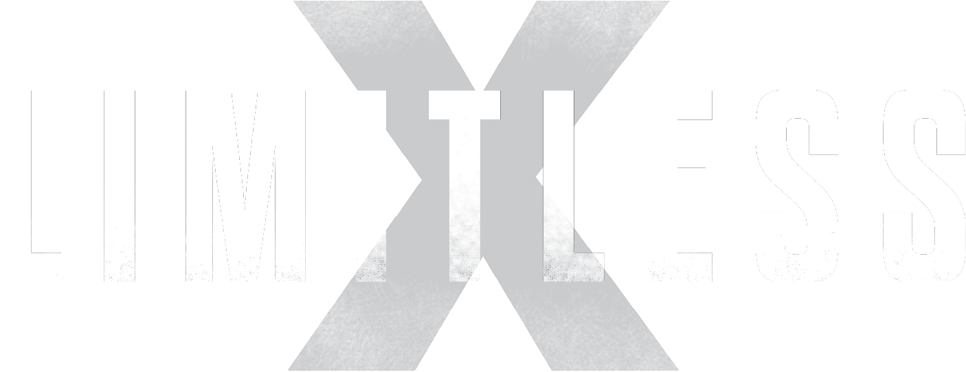 Text reading 'LIMITLESS' with a stylized blue and white design.