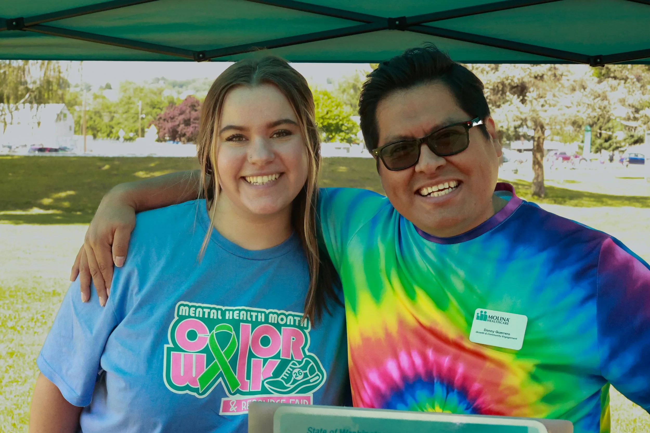 Photo of the Molina vendor and the Color Walk event coordinator posing for a photo at OBHC's 2026 Color Walk.