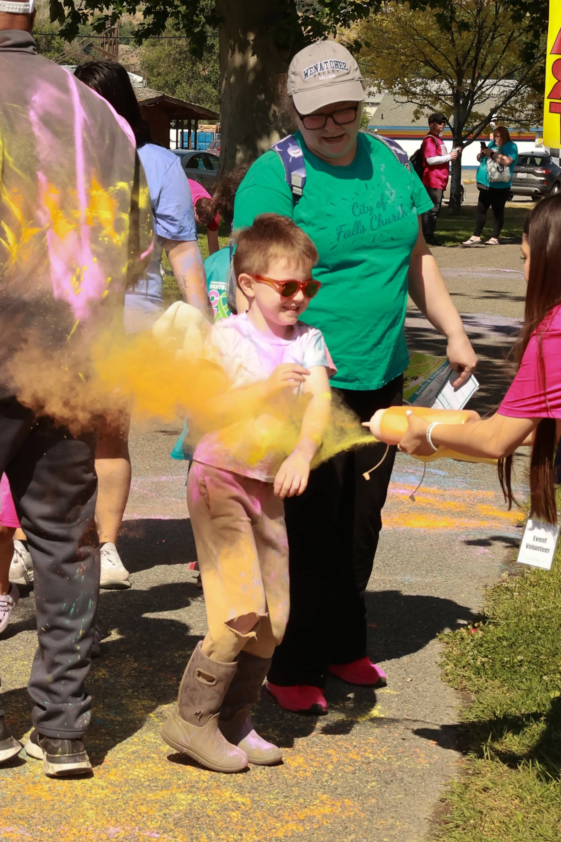 Photo of a family at OBHC's 2026 Color Walk.
