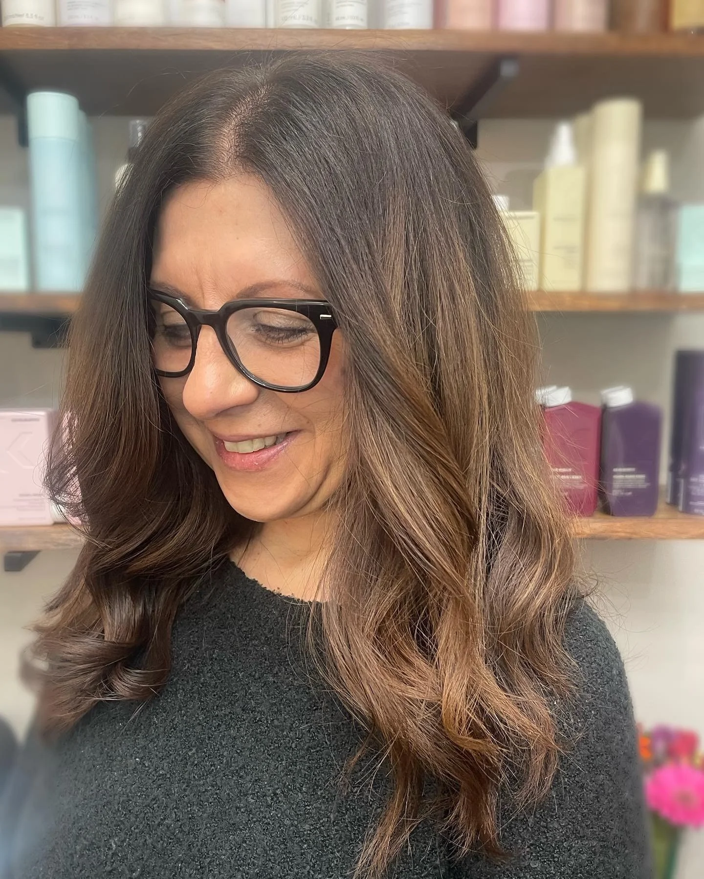 Loving how these highlights have grown out. It&rsquo;s been over 6 months since we&rsquo;ve done a dimensional service on her hair! Still as gorgeous as ever!