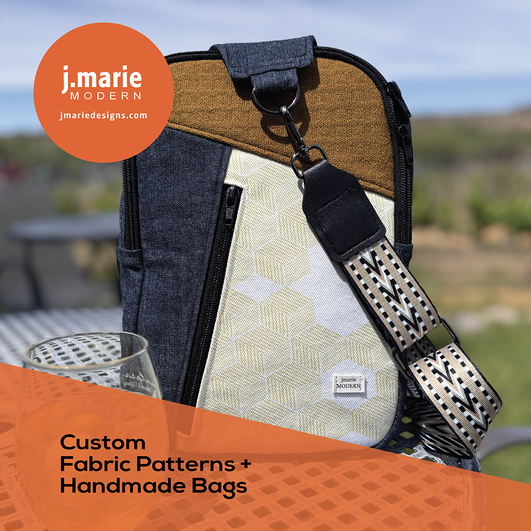 Handmade tri-color sling bag custom fabric