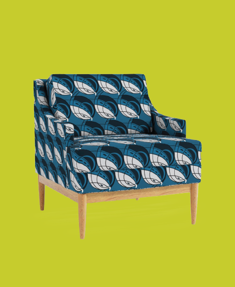 Blue and Black Art Deco pattern design