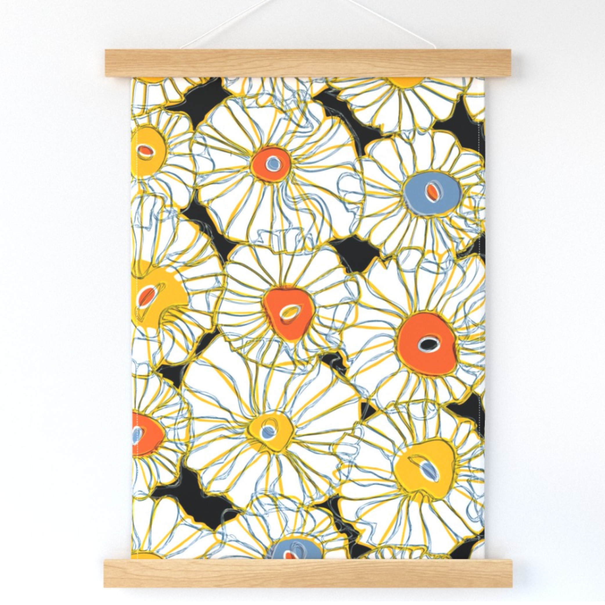 Flowers that look like Jellyfish on Wall hanging