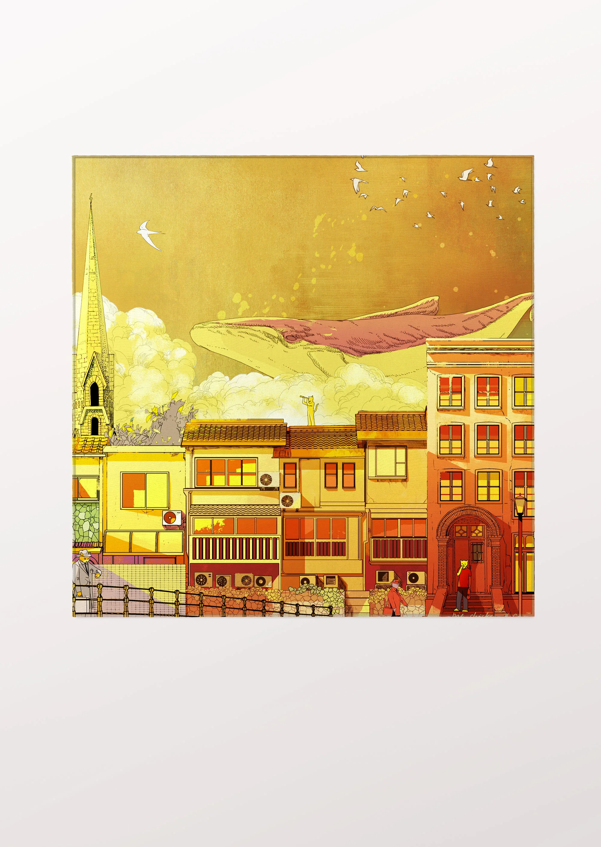 Dawn of the Cat Town Pocket Square