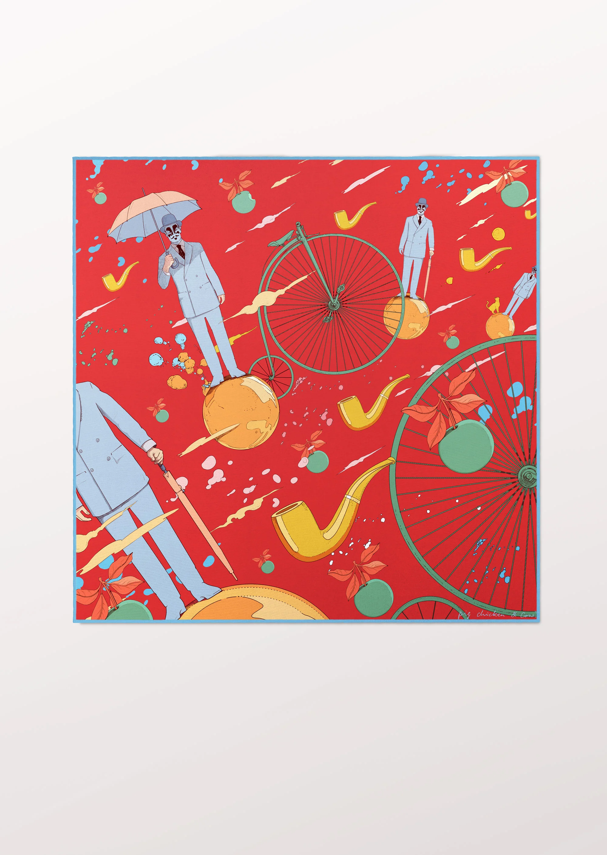 René Red Pocket Square