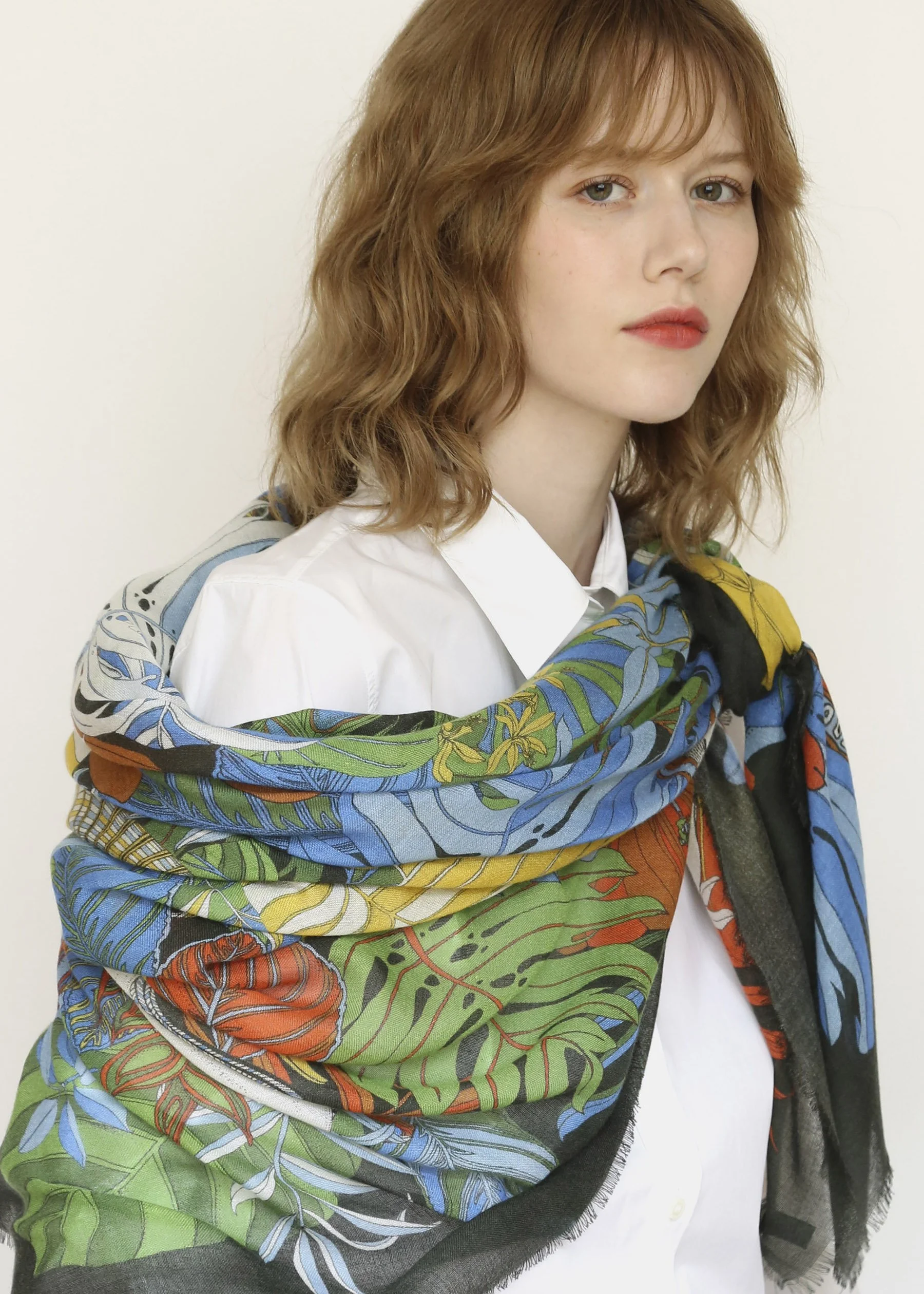Tropical Cashmere Silk Scarf