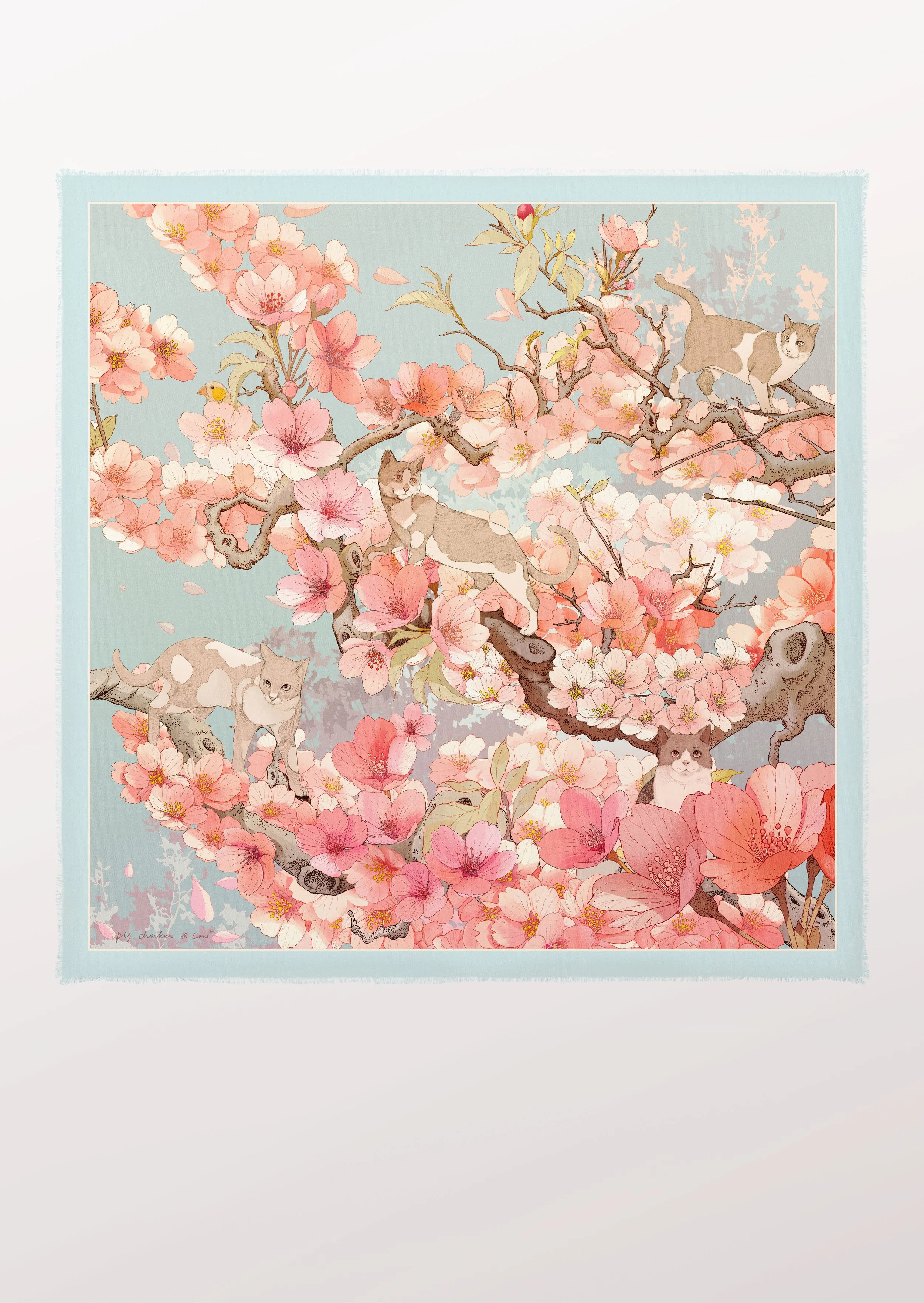 Hide and Seek / Blue Cashmere Silk