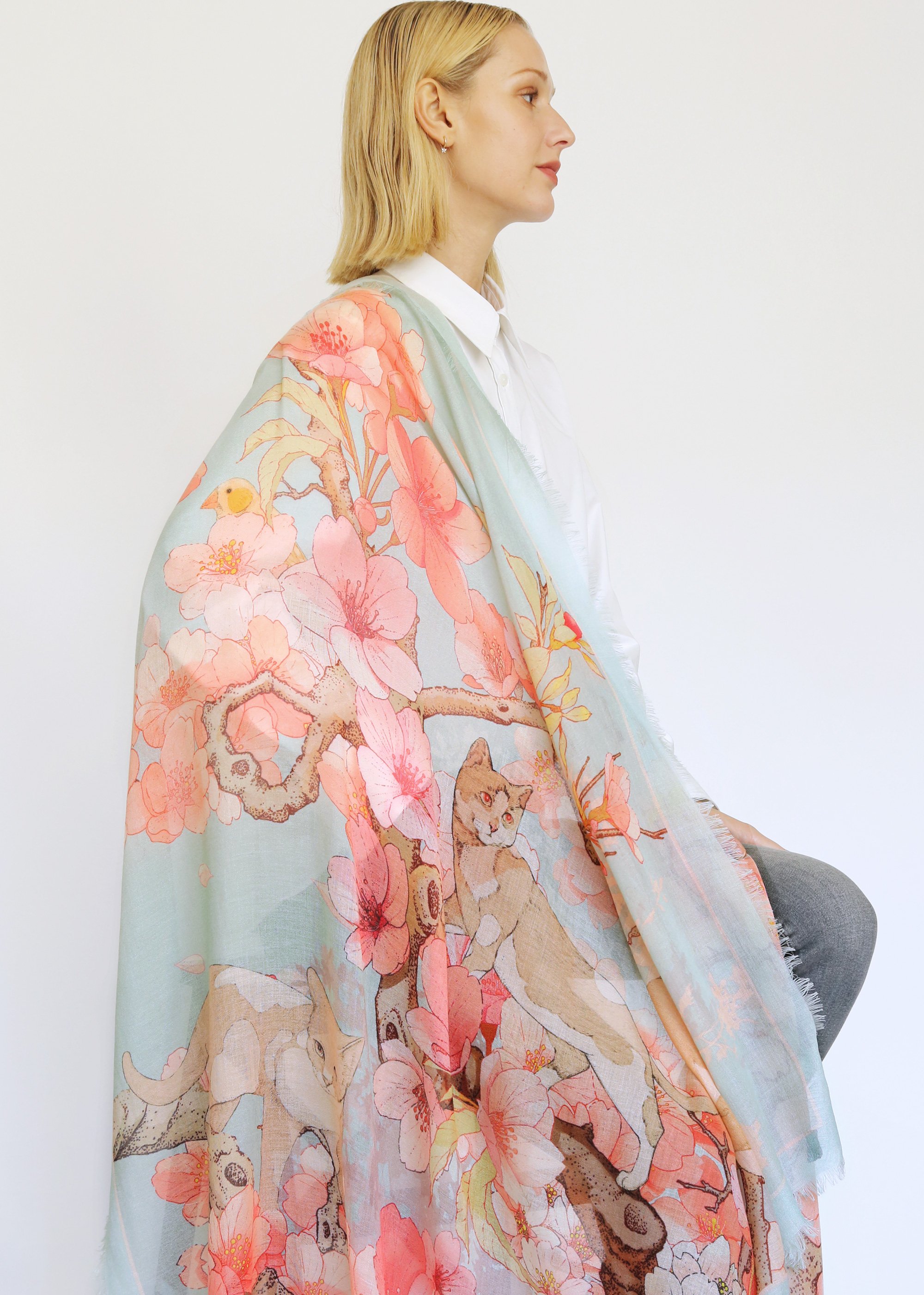 Hide and Seek / Blue Cashmere Silk