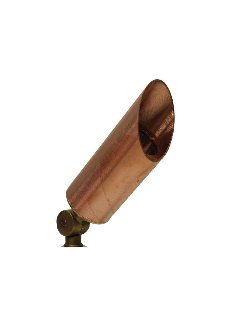 A metallic, copper-colored sculpture of a megaphone or speaker, mounted on a small base.
