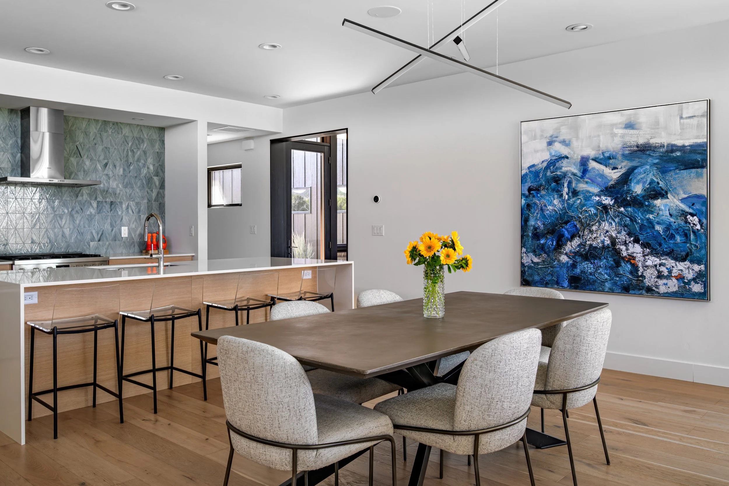 Minimal Scandinavian-inspired interior with natural wood finishes in Victor, Idaho residence