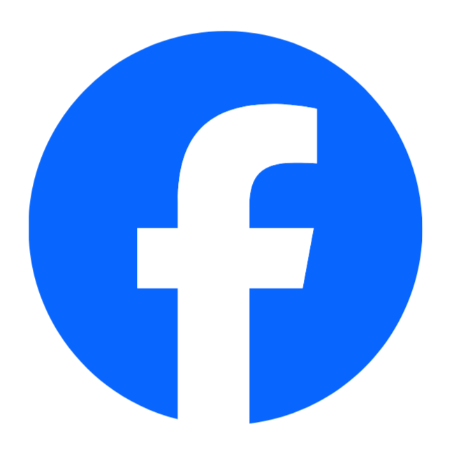 Logotipo de Facebook con fondo azul y letra blanca.