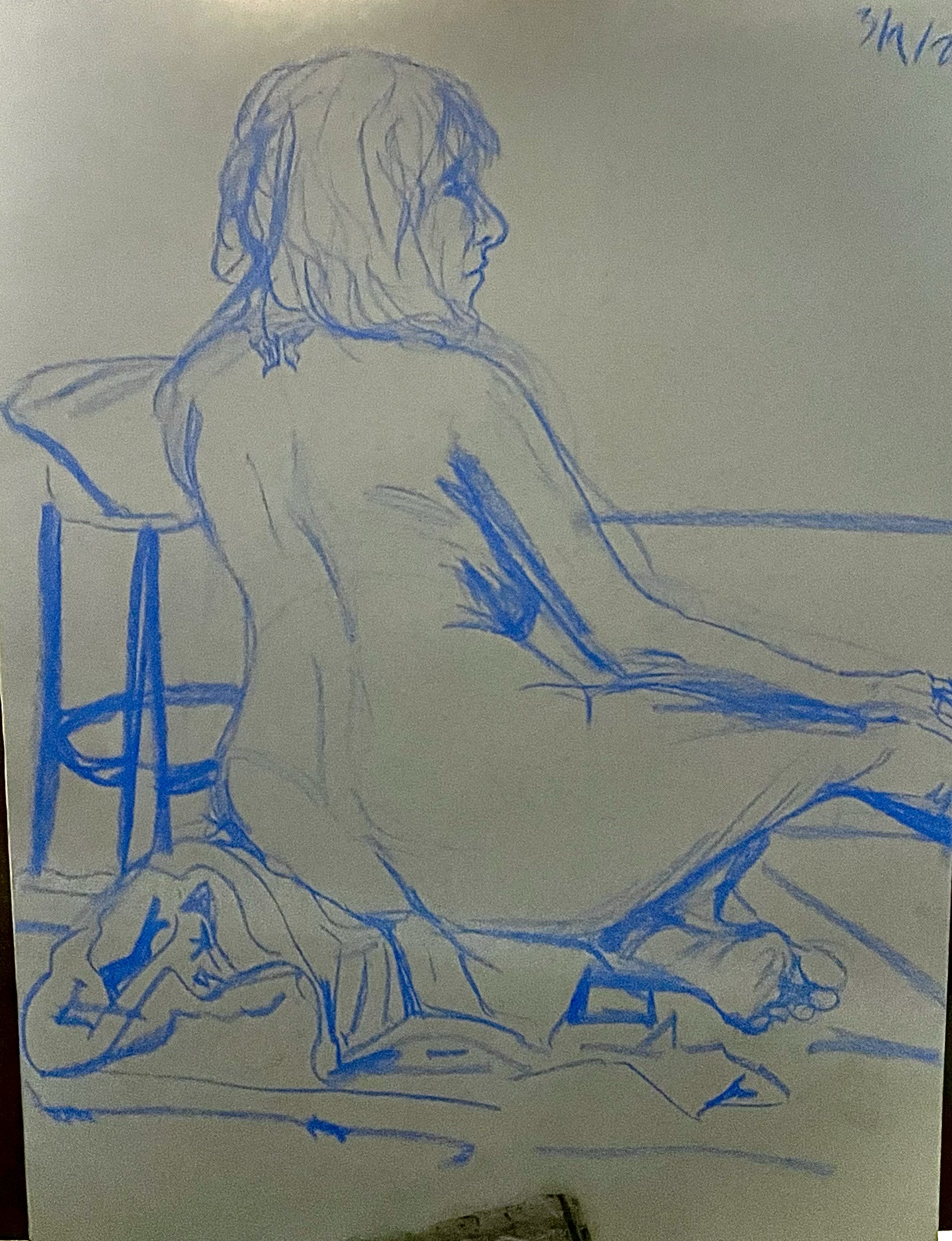 Life Drawing sketch, Colored Pencil, 2023