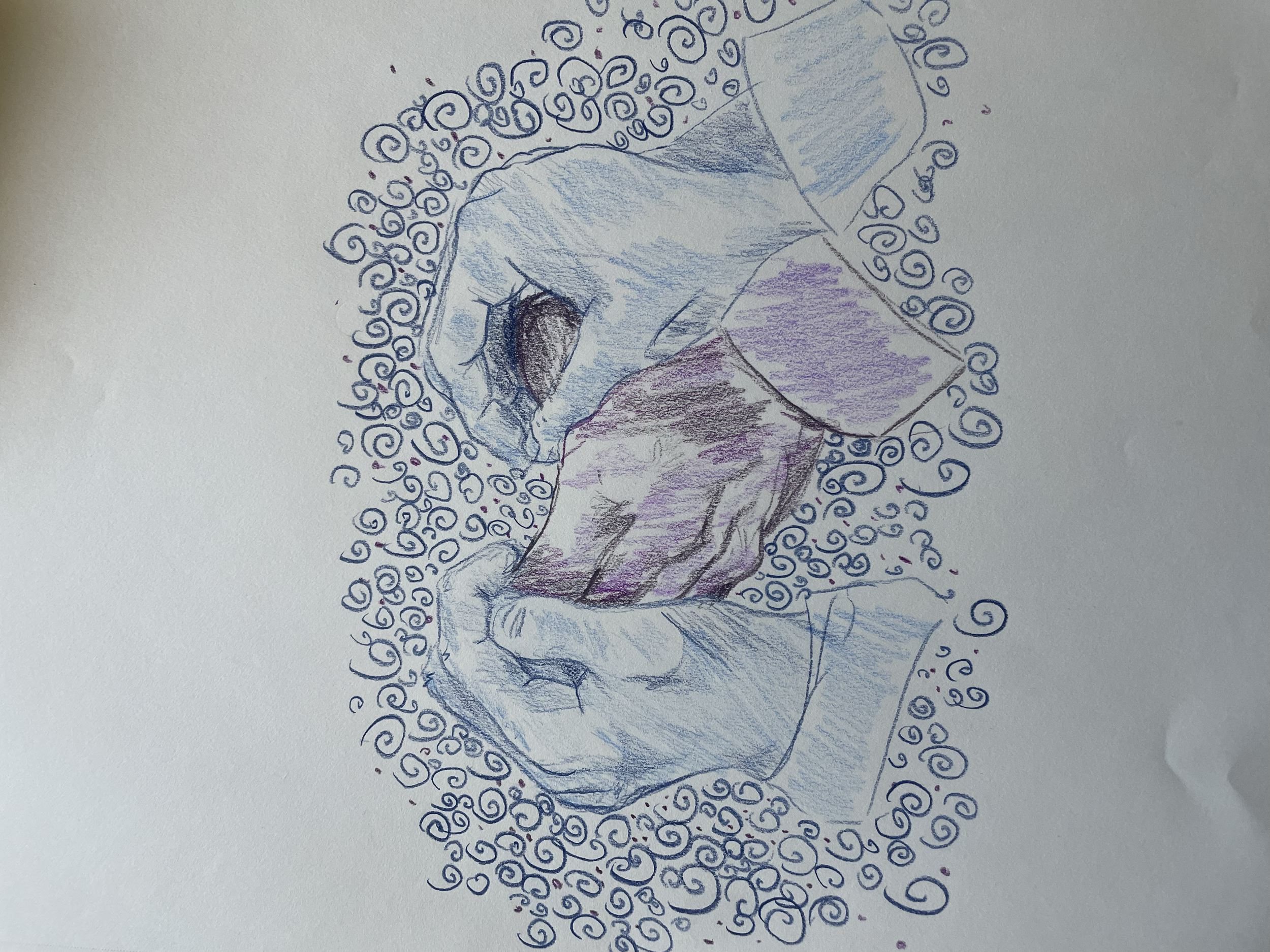 "Holding" Colored Pencil 2023