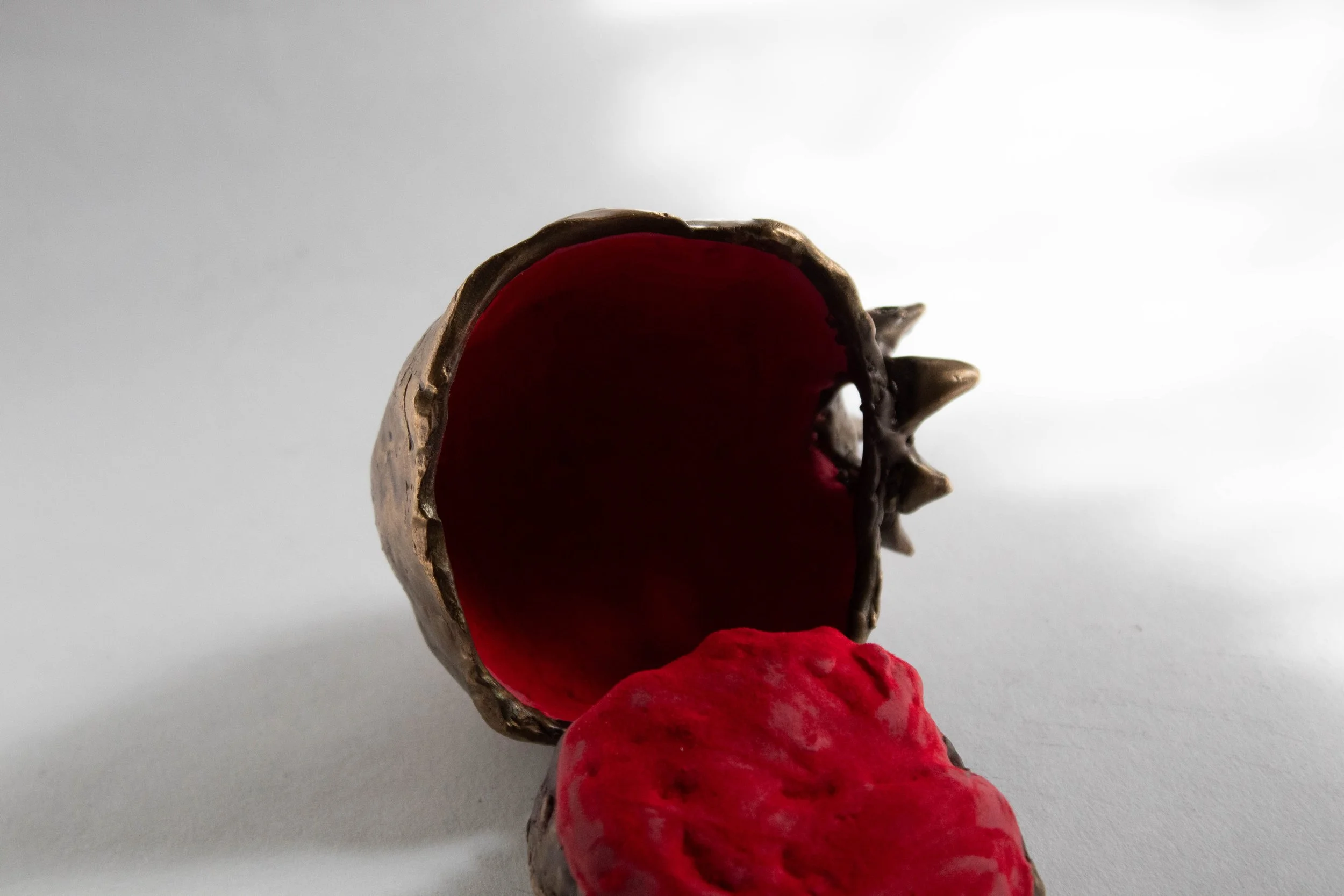 "Venus" 2024, Cast Bronze, Pearls, Red Flocking