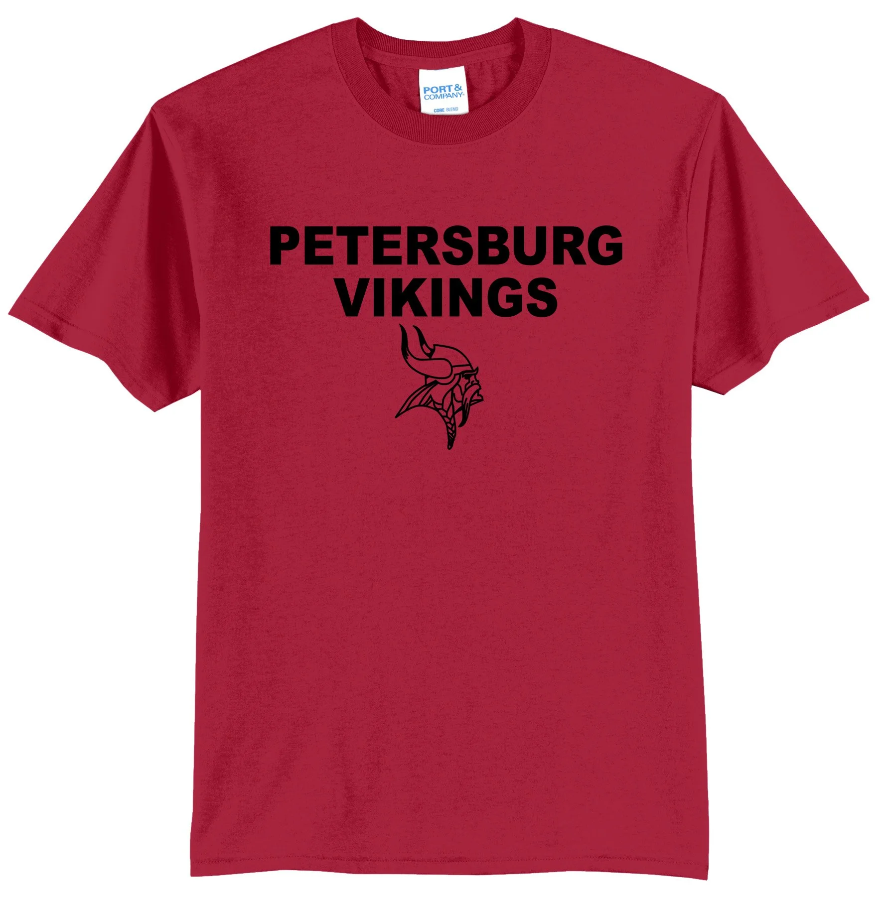 Petersburg Vikings with Viking Head Graphic Tee Shirt