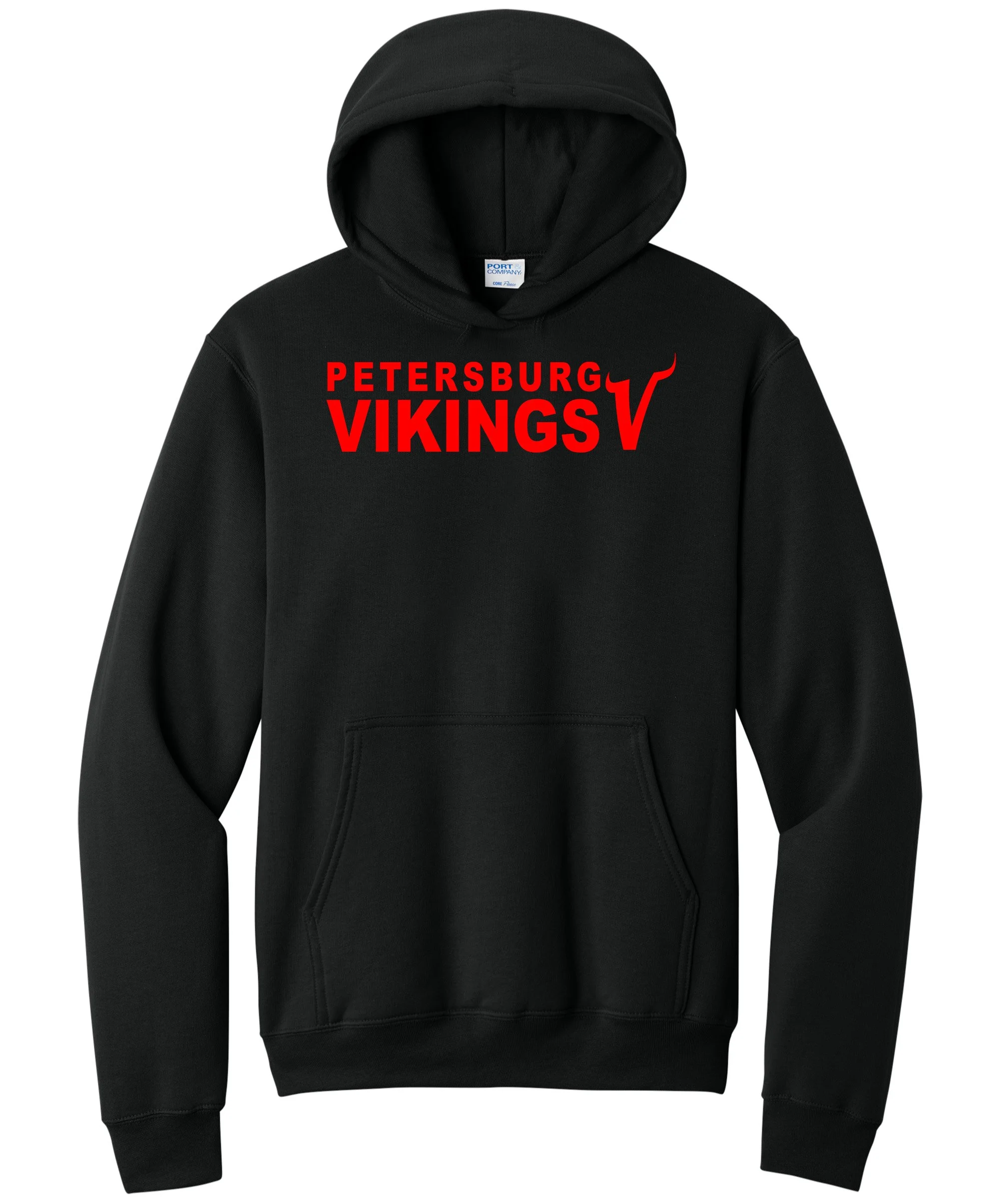 Petersburg Vikings With Viking V Red Graphic Hoodie