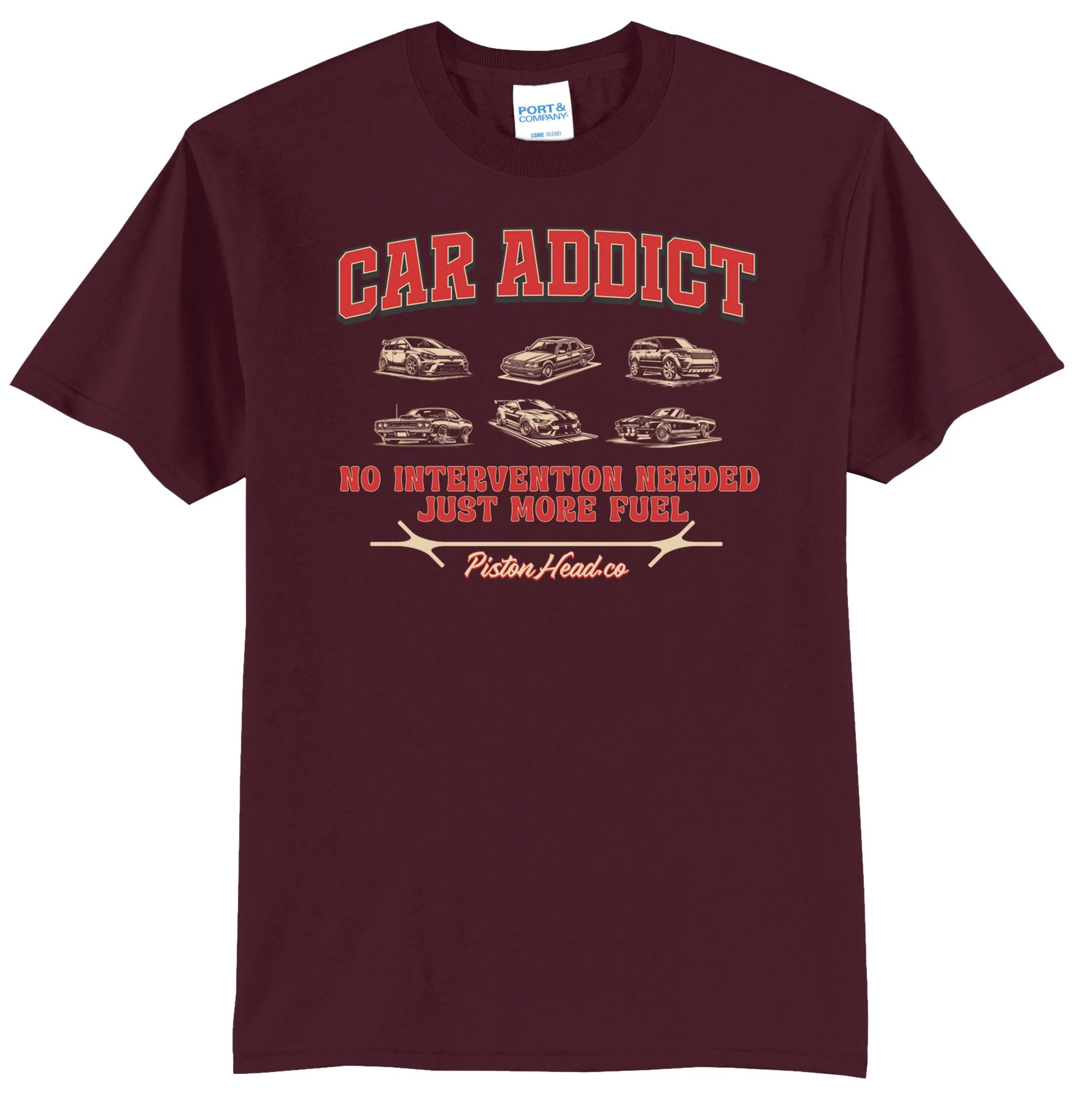 Car Addict, No Intervention Needed Graphic Tee Shirt