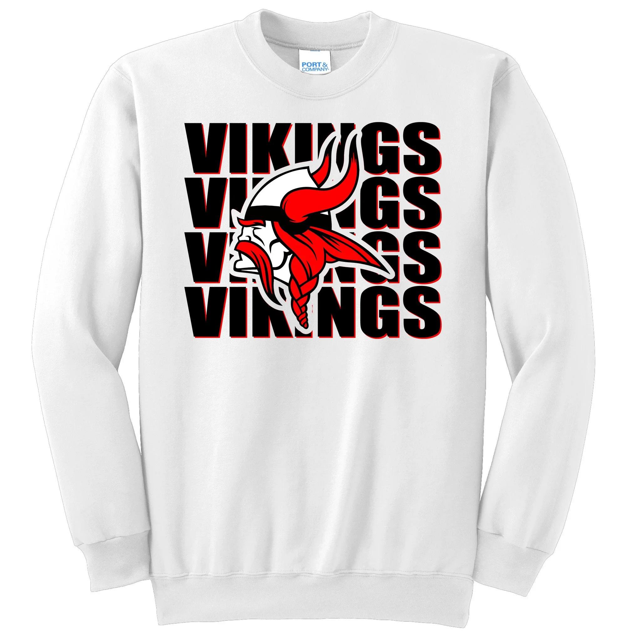 Petersburg Viking Head Vikings Graphic Crewneck Sweatshirt