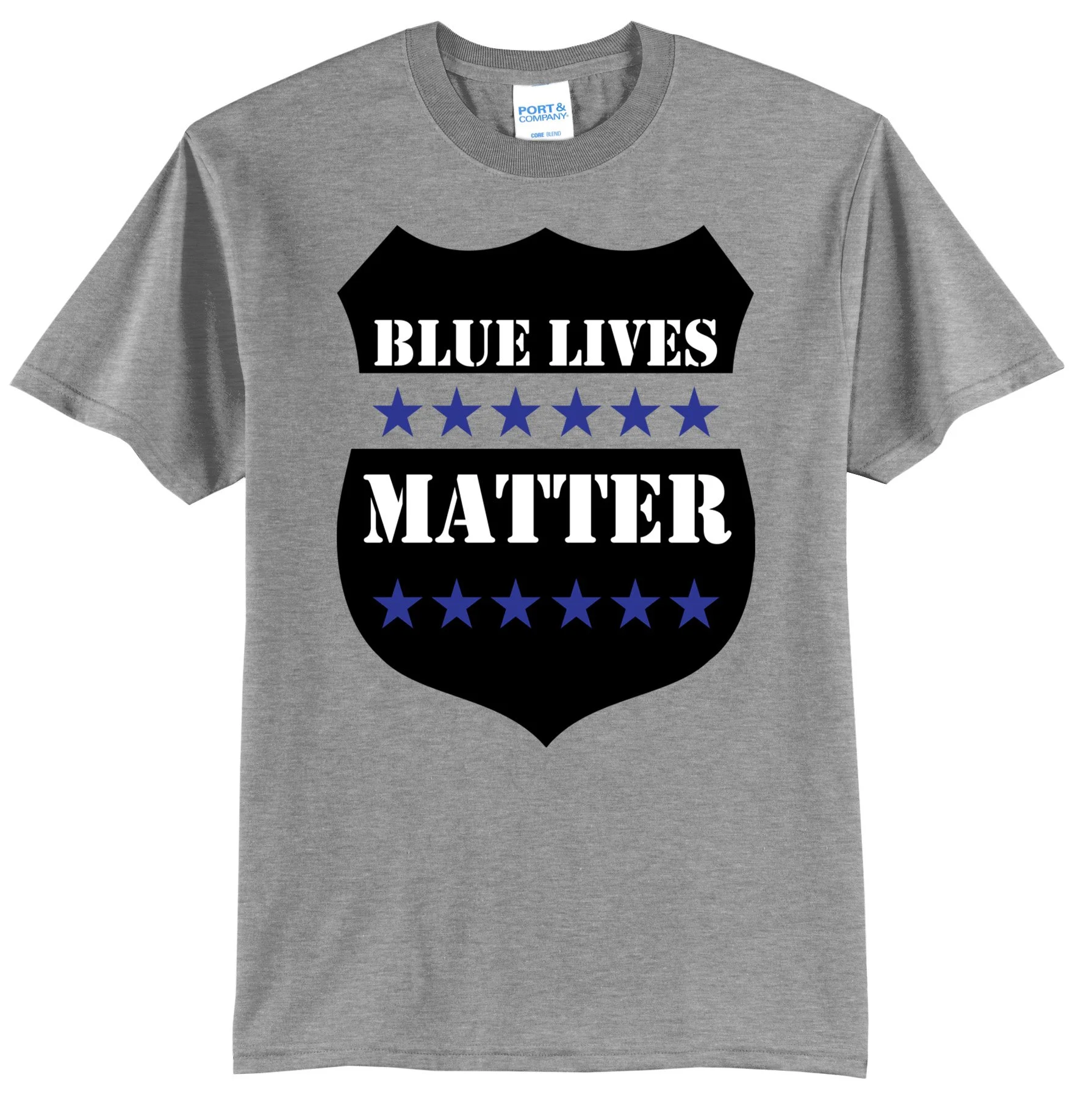 Blue Lives Matter Badge Graphic Tee Shirt