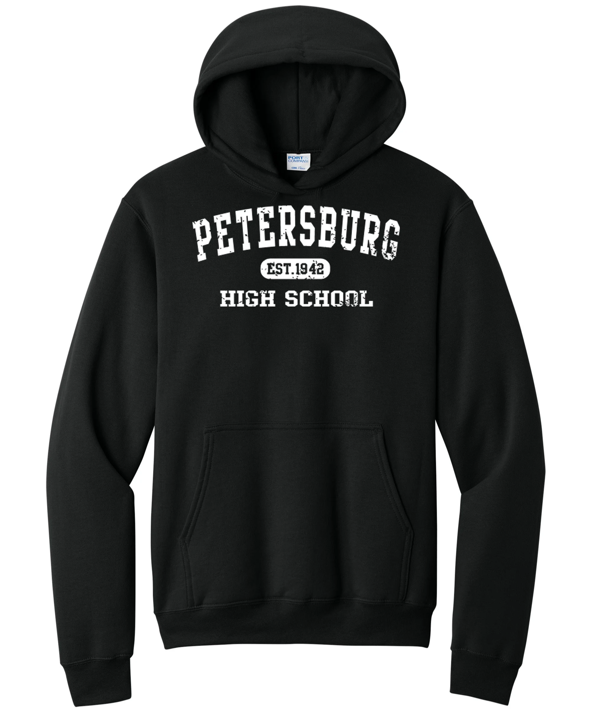Petersburg High School Rustic White Graphic Hoodie