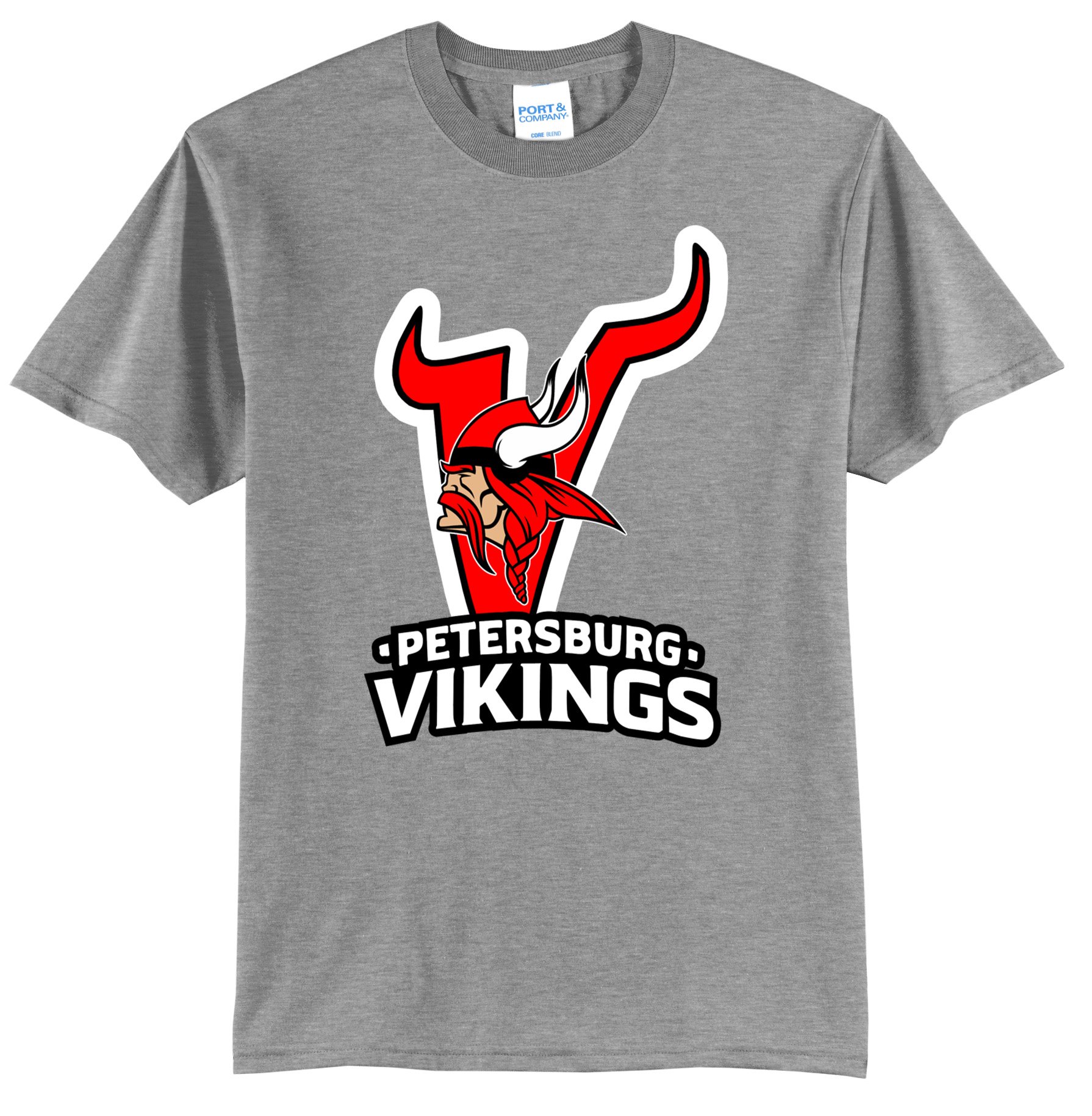 Petersburg Vikings Big 'V' w/ Viking Head Graphic Tee Shirt