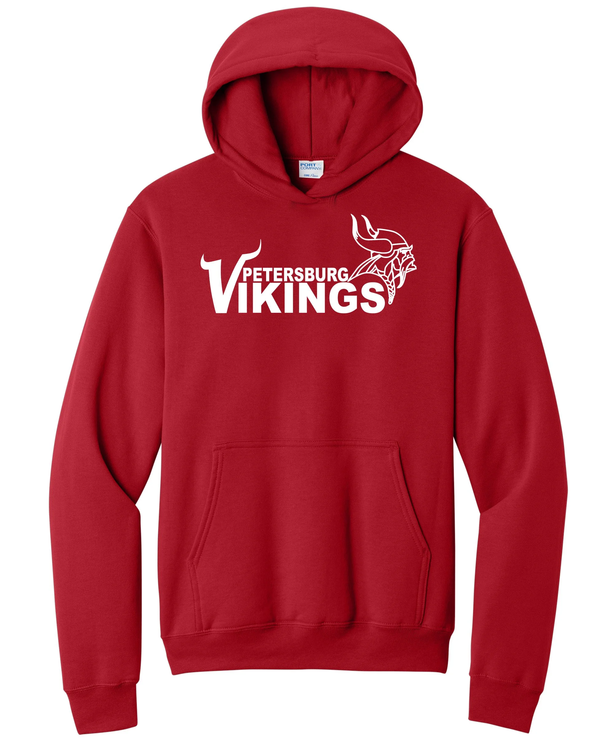 Petersburg Vikings with Viking Head White Graphic Hoodie
