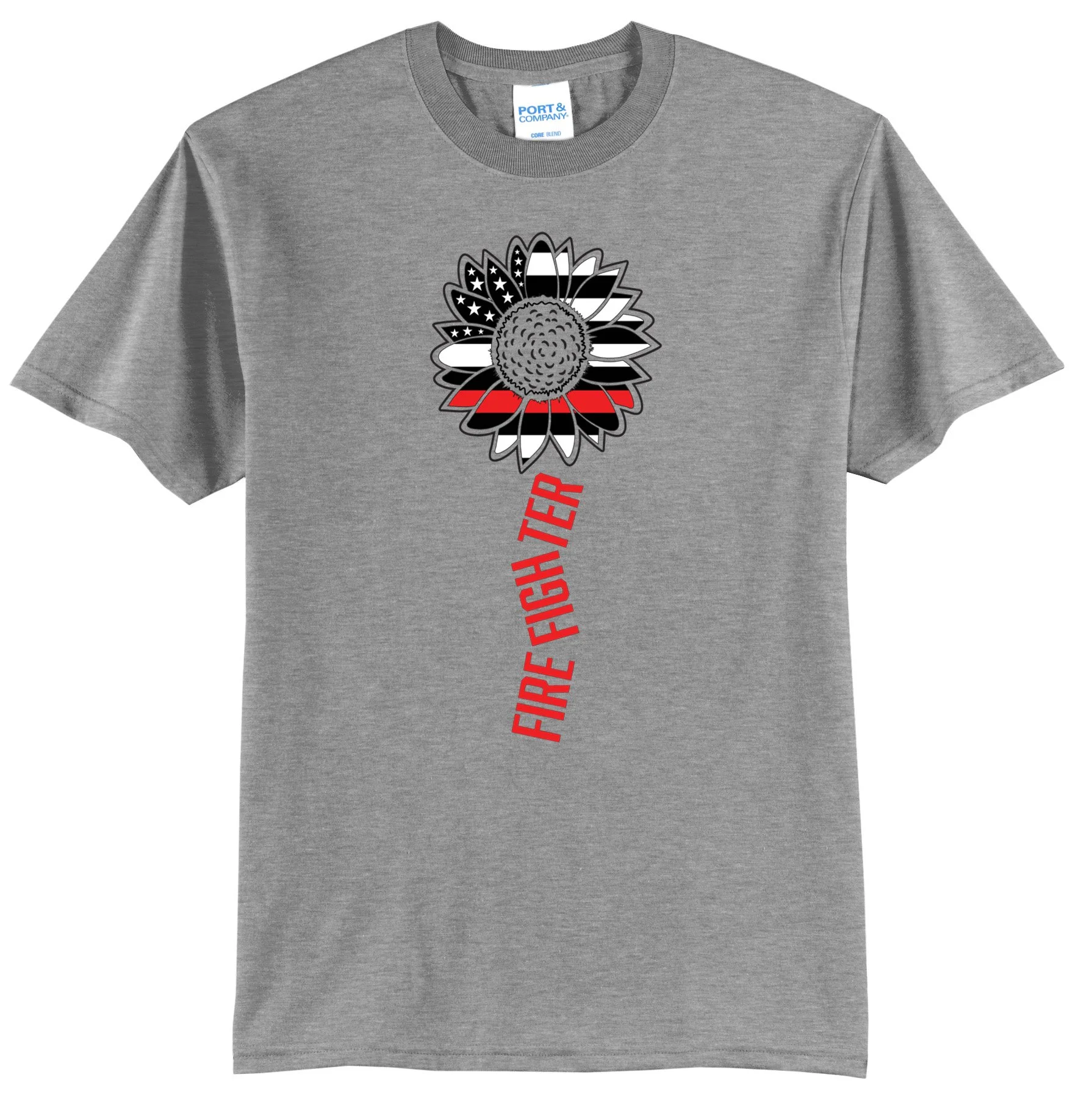 Firefighter Sunflower Graphic Tee Shirt